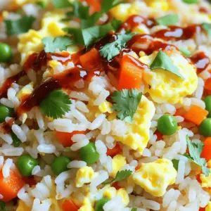 - Cooked jasmine rice - Eggs - Minute Chili Crisp - Mixed vegetables - Green onions - Soy sauce - Sesame oil - Salt and pepper - Fresh cilantro (optional) The key to great Minute Chili Crisp Egg Fried Rice is using the right ingredients. The base is cooked jasmine rice. Day-old rice works best. It’s less sticky and makes for a nice texture. Freshly cooked rice can also work if you cool it down well. Next, we need eggs. Three large eggs give this dish a rich flavor and creamy texture. You will scramble them lightly, so they blend perfectly with the rice. The star of our dish is Minute Chili Crisp. This adds a spicy kick. You can buy it or make your own. It’s a blend of oil, spices, and crunchy bits. For added nutrition and color, we include mixed vegetables. Carrots, peas, and bell peppers work well. They should be diced small for even cooking. Green onions add a fresh crunch and bright flavor. Soy sauce gives the fried rice its salty depth. Sesame oil adds a nutty aroma that ties it all together. Don’t forget salt and pepper! They enhance all the flavors in this dish. Fresh cilantro is optional but adds a nice touch when serving. Gather these ingredients, and you're ready to make a flavorful and delightful meal! Using day-old rice is key for this dish. The rice dries out and gets less sticky. If you have fresh rice, spread it on a tray to cool. This helps to dry it out a bit. Aim for rice that is fluffy and separate. Heat a large pan or wok over medium heat. Add sesame oil for flavor. Crack the eggs into the pan. Stir them gently with a wooden spoon. Cook until they are soft and creamy. Remove them from the pan and set aside. Pick colorful mixed vegetables like carrots, peas, and bell peppers. These add flavor and crunch. In the same pan, add more sesame oil and heat it. Add the vegetables and cook for about 3-4 minutes. You want them tender but still crisp. Once the veggies are done, add the cooled rice to the pan. Stir well to mix everything. Then, add back the scrambled eggs. This helps combine all the flavors. Make sure the rice and eggs are evenly mixed throughout. Pour soy sauce and Chili Crisp over your rice mix. These will boost the flavor. Stir everything well and cook for another 3-5 minutes. Taste it and add salt and pepper if needed. Adjust to your liking. Right before serving, toss in sliced green onions for freshness. If you like, garnish with fresh cilantro. This adds a nice touch and bright flavor. Serve hot and enjoy your Minute Chili Crisp Egg Fried Rice! You can make this dish your own by changing the vegetables. Use what you have on hand! Try bell peppers, peas, or even spinach. Each veggie adds a new taste and color. For protein, you can swap eggs for chicken, shrimp, or tofu. Just cook the protein first, then add it back with the rice. This keeps the dish hearty and satisfying. To stop the rice from sticking, use cold, day-old rice. Freshly cooked rice can clump together. If you must use fresh rice, spread it out to cool and dry before frying. When frying rice, use a hot pan. A wok works great! Add oil and let it heat before putting in the rice. Stir it often for even cooking and to prevent burning. For proper storage, put leftovers in an airtight container. This keeps them fresh. Store in the fridge for up to three days. When reheating, use a pan with a bit of oil. Heat on low while stirring. This helps revive the flavors and keeps the rice from getting dry. Enjoy your tasty fried rice again! {{image_4}} To make this dish vegan, swap out the eggs for tofu. Use 1 cup of firm tofu. Crumble it into small pieces. Cook it in the pan like you would the eggs. You can also choose plant-based chili crisp. Many brands offer great vegan options. For extra flavor, add a splash of soy sauce when cooking the tofu. If you love heat, add more chili ingredients. You can mix in fresh chopped chili peppers or a dash of chili oil. For more crunch, sprinkle in some chili flakes while cooking. This adds depth and a fiery kick. Adjust the amount to fit your spice level. Remember, you can always add more, but you can't take it out! Want to pack in protein? Add chicken or shrimp for a heartier meal. If using chicken, dice 1 cup of cooked chicken into small pieces. For shrimp, use 1 cup of peeled shrimp. Cook them in the pan before adding the veggies. This way, they will soak up all the flavors. This turns your fried rice into a complete meal with great taste and texture. Fried rice can last in the fridge for about three to four days. Store it in an airtight container. This keeps the rice fresh and safe to eat. Always let it cool first before sealing it up. This helps prevent moisture buildup that can spoil the rice. To freeze fried rice, first let it cool. Then, place it in freezer bags, removing as much air as possible. This helps reduce freezer burn. Fried rice can stay frozen for about one month. When reheating, use a microwave or pan. Add a splash of water to keep it moist while heating. Check your fried rice for changes in smell or color. If it smells sour or off, it’s best to toss it. Look for any signs of mold or unusual textures. If anything seems odd, don’t eat it. Safety first! Yes, you can use different types of rice. The best rice for fried rice is day-old jasmine rice. It’s less sticky and gives a great texture. You can also use basmati or long-grain rice. These types work well too. Avoid sticky rice, as it clumps together. Making homemade Chili Crisp is easy! Combine these simple ingredients: - 1 cup vegetable oil - 2 tablespoons crushed red pepper flakes - 2 tablespoons minced garlic - 1 tablespoon minced onion - 1 teaspoon sesame seeds - Salt to taste Heat the oil in a small pan. Add the red pepper flakes, garlic, and onion. Cook on low heat until fragrant. Stir in sesame seeds and salt. Let it cool, then store it in a jar. Egg fried rice pairs well with many sides. Here are some tasty options: - Spring rolls - Dumplings - Stir-fried vegetables - Grilled chicken or shrimp These dishes add variety and flavor to your meal. Yes, you can prepare fried rice in advance. Cook it, then let it cool before storing. Place it in an airtight container in the fridge. It stays fresh for about three days. When you’re ready to eat, reheat it on the stove or in the microwave. Add a splash of water to keep it moist while reheating. This article covered how to make egg fried rice. We discussed main and additional ingredients. I shared step-by-step instructions from preparing the rice to final touches. You learned tips for customizing, cooking techniques, and storage methods. Fried rice is tasty and easy to make. You can adapt it to fit your tastes. Enjoy experimenting with your fried rice and make it your own!