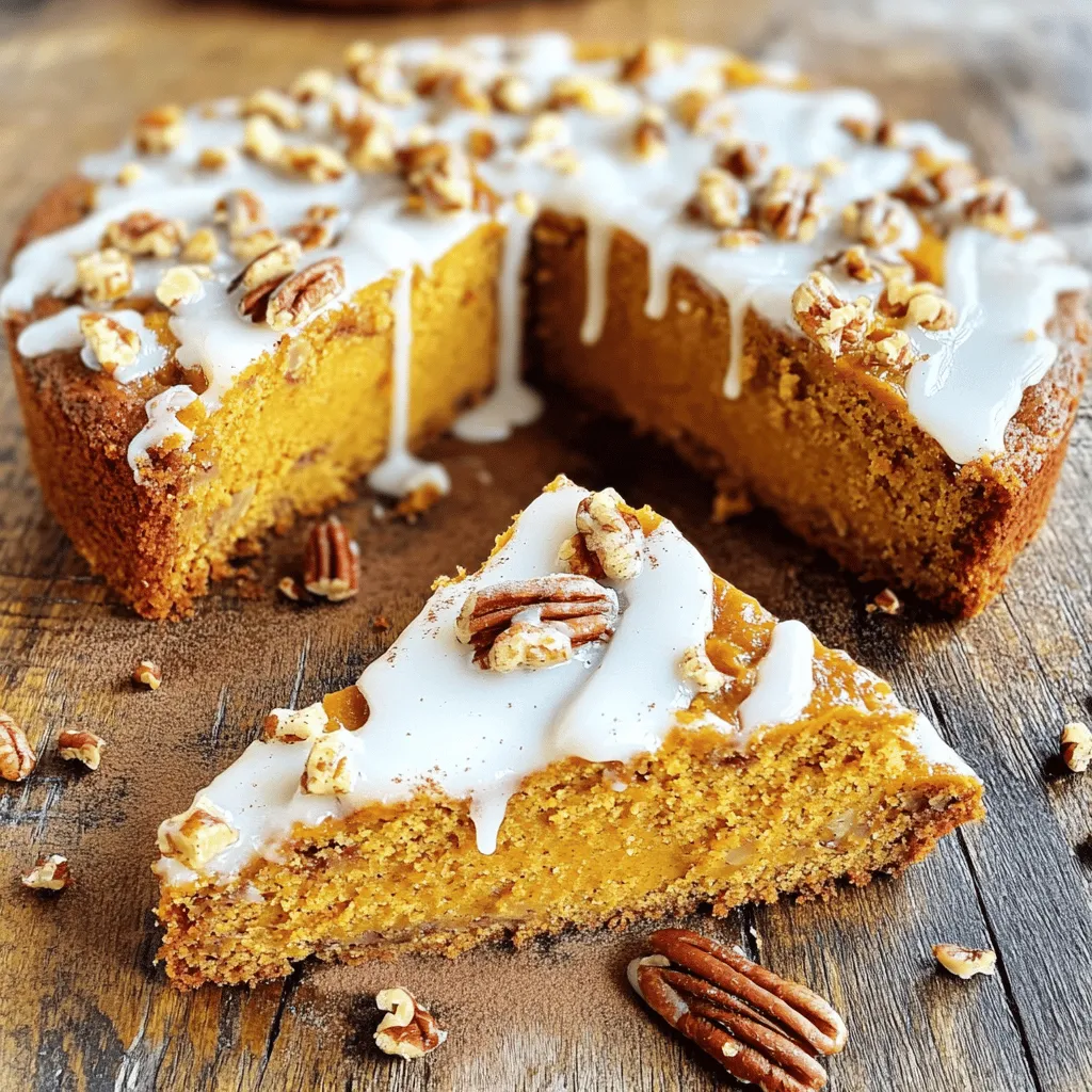 To make a delicious pumpkin pecan coffee cake, gather these simple ingredients: - 1 cup pumpkin puree (canned or homemade) - 1/2 cup unsalted butter, softened to room temperature - 1 cup packed brown sugar - 1/2 cup granulated sugar - 2 large eggs, at room temperature - 1 teaspoon pure vanilla extract - 1 1/2 cups all-purpose flour - 1 teaspoon baking powder - 1 teaspoon baking soda - 1 teaspoon ground cinnamon - 1/2 teaspoon ground nutmeg - 1/2 teaspoon salt - 1 cup chopped pecans, plus extra for topping - 1/2 cup powdered sugar (for glaze) - 2 tablespoons milk (for glaze) These ingredients work together to create a moist, flavorful cake. The pumpkin puree gives it a lovely texture and richness. The butter and sugars add sweetness and moisture. Eggs help bind everything together, while flour and baking agents make it rise. The spices create warmth and depth, making each bite feel cozy. Pecans add a nice crunch and nutty flavor. Lastly, the glaze, made from powdered sugar and milk, brings a sweet finish to each slice. Enjoy gathering these ingredients, and prepare for a delightful baking experience! 1. Preheat your oven: Set your oven to 350°F (175°C). Prepare a 9-inch round cake pan by greasing and flouring it. You can also line it with parchment paper for easy removal. 2. Cream the butter and sugars: In a large bowl, mix the softened butter, brown sugar, and granulated sugar. Use an electric mixer on medium speed. Beat until the mix is light and fluffy, about 2-3 minutes. 3. Incorporate pumpkin and eggs: Add the pumpkin puree to the creamed mix. Stir well to combine. Then, add the eggs one at a time. Make sure each egg blends in fully before adding the next. Pour in the vanilla extract and mix until smooth. 1. Combine dry ingredients: In a separate bowl, whisk together the flour, baking powder, baking soda, cinnamon, nutmeg, and salt. Make sure they are mixed evenly. 2. Mix wet and dry mixtures: Gradually add the dry mix to the wet mix. Stir gently with a spatula or wooden spoon. Be careful not to over-mix; this keeps the cake tender. 3. Fold in pecans: Gently fold in the chopped pecans. Reserve a small handful for the topping. 1. Pour batter and sprinkle topping: Pour the batter into the prepared cake pan. Use a spatula to smooth the top. Sprinkle the reserved pecans over the batter for added crunch. 2. Bake and check for doneness: Place the cake in the oven and bake for about 30-35 minutes. To check if it's done, insert a toothpick into the center. It should come out clean or with a few crumbs. 3. Cool and prepare glaze: Once the cake is baked, cool it in the pan for 10 minutes. Then, carefully move it to a wire rack to cool completely. For the glaze, whisk together the powdered sugar and milk in a small bowl until smooth. Drizzle the glaze over the cooled cake just before serving. To achieve the perfect cake texture, you need to mix well but not over-mix. Mix until the wet and dry ingredients just come together. This keeps the cake tender and fluffy. Room temperature ingredients are key. Use room temperature butter, eggs, and pumpkin puree. They blend better, which helps create a smooth batter. If your butter is too cold, it won’t cream well with the sugars. For a nice glaze, drizzle it evenly over the cooled cake. Use a spoon or small pitcher for better control. Start from the center and let it flow down the sides. You can also use a simple lemon glaze or chocolate drizzle instead of the milk glaze. Both add great flavor and look stunning on the cake. Slice the cake into elegant wedges for serving. Use decorative plates to enhance the look. You can garnish with a sprinkle of cinnamon or extra chopped pecans for style. Pair your coffee cake with a steaming cup of coffee or tea. The warm drink balances the sweet flavors of the cake. It makes for a delightful afternoon treat! {{image_4}} Vegan pumpkin pecan coffee cake You can easily make this cake vegan by swapping out the eggs and butter. Use 1/4 cup of unsweetened applesauce for each egg. For the butter, try using coconut oil or a vegan butter substitute. This keeps the cake moist and adds a hint of flavor. Gluten-free version options To make a gluten-free cake, replace all-purpose flour with a gluten-free flour blend. Look for a blend that has xanthan gum, as this helps with texture. You may also adjust the baking powder to ensure it rises well. Adding chocolate chips or other nuts Want to add a twist? Toss in some chocolate chips or different nuts. Walnuts or pecans add a nice crunch. Chocolate chips create a sweet surprise in every bite. Experiment to find your favorite mix! Spice variations for unique flavors You can also play with spices. Try adding ginger or allspice for a warm flavor boost. A pinch of cloves can create a cozy aroma. Small adjustments make a big impact! Serving warm vs. chilled Serve this cake warm for a fresh-out-of-the-oven treat. The flavors meld beautifully when warm. If you prefer, let it chill and enjoy it later. Both ways are delightful! Using as a dessert or breakfast option This coffee cake is perfect for any time of day. Serve it as a sweet breakfast with coffee or as a dessert after dinner. It satisfies any craving, making it a versatile choice for all occasions. To keep your pumpkin pecan coffee cake fresh, store it in an airtight container. This will help keep moisture in and prevent it from drying out. You can also wrap the cake in plastic wrap before placing it in a container. This extra layer adds more protection. I recommend using a glass or plastic container with a tight lid. It’s easy to see the cake inside, and glass helps keep the flavors intact. If you don't have a container, a cake dome works well, too. If you want to freeze the cake, wrap it tightly in plastic wrap. Then place it in a freezer-safe bag or container. This helps prevent freezer burn. The cake will stay fresh for up to three months in the freezer. To reheat, remove it from the freezer and let it thaw in the fridge overnight. You can warm individual slices in the microwave for about 15 seconds. This brings back its soft texture and great flavor. A frozen cake lasts longer than a refrigerated one, which is usually good for about a week. To tell if your cake has gone bad, look for a few signs. If you see mold or an off smell, it's best to throw it away. A dry or hard texture is also a sign that the cake is no longer fresh. If the cake has been stored properly, you can safely enjoy it for several days after baking. Just make sure to check for these spoilage signs before eating. Always remember, when in doubt, throw it out! I often recommend using canned pumpkin puree for this recipe. It is smooth, sweet, and easy to find. Fresh pumpkin can work too, but it may need more prep time. You must cook and puree the pumpkin. Canned pumpkin saves time and gives a consistent flavor. Always check the label to ensure it is pure pumpkin, not pumpkin pie filling. Yes, you can use different nuts based on your taste. Walnuts add a rich flavor and crunch. Almonds give a milder, sweet note. Pecans are my favorite for this cake, as they blend well with pumpkin. Feel free to mix and match nuts for a unique twist! You can prepare the batter a day early. Just store it in the fridge before baking. When ready, pour it into the pan and bake. The cake also keeps well. You can bake it a day early, cool it, and wrap it. This makes it easy to serve when you have guests. I love pairing this cake with coffee. A nice cup of black coffee complements the cake's sweetness. For tea lovers, a warm chai or spiced tea works great too. The spices in the tea enhance the flavors in the cake. You can’t go wrong with either option! Yes, there are great egg substitutes! For a vegan option, use flaxseed meal. Mix 1 tablespoon of flaxseed with 3 tablespoons of water. Let it sit until it thickens. Applesauce is another option. Use 1/4 cup of unsweetened applesauce for each egg. Both choices keep the cake moist and delicious. This article covered how to make a delicious pumpkin pecan coffee cake. You learned about the key ingredients like pumpkin puree, spices, and pecans. I guided you through easy steps for preparation, mixing, and baking. Plus, tips for perfect texture and glazing. We explored variations, including vegan options and flavor enhancements. You now know how to store this cake and identify spoilage signs. Enjoy making your coffee cake, and feel free to experiment. Your kitchen awaits a delightful treat!