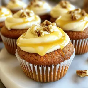 - 1 cup all-purpose flour - 1 teaspoon baking powder - 1 teaspoon baking soda - 1/2 teaspoon salt - 1 teaspoon ground cinnamon - 1/2 teaspoon ground nutmeg - 1/2 cup vegetable oil - 1/2 cup packed brown sugar - 1/4 cup pure maple syrup - 2 large eggs - 1 teaspoon vanilla extract - 1 1/2 cups finely grated carrots (about 3 medium carrots) - 1/2 cup chopped walnuts (optional) - 1/4 cup raisins (optional) I love using finely grated carrots in these cupcakes. They add moisture and a natural sweetness. You can also add walnuts and raisins for extra crunch and flavor. The spices really enhance the taste, making each bite comforting. - 1/2 cup cream cheese, softened to room temperature - 1/4 cup powdered sugar - 2 tablespoons maple syrup (for topping) This glaze is rich and creamy. The cream cheese gives it a nice tang, while the maple syrup makes it sweet. It’s perfect on top of the cupcakes. The glaze ties everything together, adding a lovely finish. Preheat your oven to 350°F (175°C). This heat helps the cupcakes rise well. Next, line your muffin tin with cupcake liners. This makes it easy to take the cupcakes out later and adds a nice look. In a medium bowl, whisk together the flour, baking powder, baking soda, salt, ground cinnamon, and ground nutmeg. This dry mix gives the cupcakes their structure and flavor. Make sure everything is well combined for even baking. In a large bowl, blend the vegetable oil, packed brown sugar, pure maple syrup, eggs, and vanilla extract. Whisk these ingredients until they are smooth. This mix adds moisture and sweetness to your cupcakes. Gradually mix the dry ingredients into the wet ingredients. Stir gently until you see no dry flour. Be careful not to overmix. This can make your cupcakes dense. Next, fold in the finely grated carrots, along with chopped walnuts and raisins if you like. The carrots add natural sweetness and moisture. Evenly fill the cupcake liners with the batter. Fill each about two-thirds full to allow for rising. Place the muffin tin in the oven and bake for 18-20 minutes. They are ready when a toothpick inserted in the center comes out clean or with a few crumbs. While the cupcakes cool, make the maple glaze. In a small bowl, blend the softened cream cheese, powdered sugar, and 2 tablespoons of maple syrup until smooth. This glaze adds a sweet finish to your cupcakes. Once the cupcakes are cool, spread or pipe the glaze on top of each one. You can use a knife or a piping bag to do this. A nice layer of glaze makes them look and taste great! - Avoid dense cupcakes by not overmixing: Mix your batter gently. When you see no dry flour, stop mixing. Overmixing makes cupcakes heavy. - Ensuring even baking by filling liners properly: Fill each liner about two-thirds full. This lets the cupcakes rise evenly and prevents overflow. - Best practices for a smooth glaze application: Use a spatula or piping bag to spread the glaze. This helps create a nice finish on each cupcake. - Allowing cupcakes to cool completely before frosting: Let the cupcakes cool on a wire rack. If they are warm, the glaze may melt and run off. - Decorative suggestions, such as walnut sprinkles and extra maple drizzle: Add finely chopped walnuts on top for crunch. Drizzle more maple syrup for a sweet touch and a beautiful look. {{image_4}} You can change the flavor of your cupcakes easily. Adding spices like ginger or cloves gives a warm twist. These spices pair well with the sweetness of the carrots. You can also try different nuts or dried fruits. Pecans or almonds can add crunch. Dried cranberries or apricots bring a fruity burst. Mix and match to find your favorite combo! The frosting can vary too. Instead of cream cheese, try buttercream for a sweeter touch. You can also use a yogurt-based frosting for a lighter option. This adds a tangy flavor that pairs well with the cupcakes. Each frosting gives a new taste and feel. Feel free to experiment with flavors like vanilla or chocolate! If you need gluten-free options, use almond or coconut flour. These flours work well in cupcakes and keep them moist. You can also use sugar substitutes like maple sugar or stevia. These options help reduce the sugar without losing flavor. Always check that your substitutes match the recipe needs. Enjoy your maple glazed carrot cupcakes in a way that fits your diet! To keep your maple glazed carrot cupcakes fresh, store them in an airtight container. This method protects them from air and moisture. I suggest placing a layer of parchment paper between the cupcakes if they stack. This prevents them from sticking together. Keep the container at room temperature for the best taste. You can freeze these cupcakes if you have extra. First, let them cool completely. Then, place them in a single layer in an airtight container. You can freeze them frosted or unfrosted. If you freeze them frosted, add a piece of wax paper on top to keep the glaze safe. To thaw, simply take them out and let them sit at room temperature for about an hour. These cupcakes stay fresh for about 3 days at room temperature. If you store them in the fridge, they last about a week. The cold can change the texture, so I prefer room temperature. Always check for any signs of spoilage before eating. Enjoy your sweet treat! Yes, you can make these cupcakes ahead of time. To prepare in advance, bake the cupcakes and let them cool completely. Store them in an airtight container at room temperature for up to three days. If you want to keep them longer, you can freeze them. Wrap each cupcake tightly in plastic wrap and place them in a freezer bag. They can last up to three months in the freezer. When ready to eat, just thaw them at room temperature. For the best taste, add the glaze just before serving. You can use several substitutes for eggs in these cupcakes. Here are some options: - Flaxseed meal: Mix 1 tablespoon of flaxseed meal with 2.5 tablespoons of water. Let it sit for a few minutes until it thickens. - Chia seeds: Similar to flaxseed, mix 1 tablespoon of chia seeds with 2.5 tablespoons of water. Allow it to gel before using. - Applesauce: Use 1/4 cup of unsweetened applesauce per egg. This adds moisture and sweetness. - Mashed banana: Substitute 1/4 cup of mashed banana for each egg. This can change the flavor slightly but adds moisture. These options work well for vegan or allergy-friendly cupcakes. To make your cupcakes more moist, consider these tips: - Add applesauce: Mix in 1/4 cup of unsweetened applesauce with your wet ingredients. - Increase oil: Use a bit more vegetable oil, about 2 tablespoons extra, to enhance moisture. - Buttermilk: Replace part of the liquid with buttermilk or yogurt. This adds richness and moisture. - Grated zucchini: Adding finely grated zucchini can also boost moisture without altering the taste much. These ingredients will keep your cupcakes soft and delicious. To prevent sticking, follow these steps: - Use non-stick liners: Choose high-quality, non-stick cupcake liners for easy removal. - Grease the liners: Lightly spray the inside of the liners with cooking spray before adding batter. - Fill properly: Fill each liner about two-thirds full. This helps them rise without sticking. - Cool properly: Let the cupcakes cool in the pan for a few minutes, then transfer to a wire rack. This helps them release better. These tips will help ensure your cupcakes come out cleanly. To check if your cupcakes are done, look for these signs: - Toothpick test: Insert a toothpick in the center of a cupcake. If it comes out clean or with a few moist crumbs, they are done. - Spring back: Gently press the top of a cupcake. If it springs back, it is ready. If it leaves an imprint, give them more time. - Golden color: Look for a light golden-brown color on the tops. This usually means they are baked through. Following these tips will help you bake perfect cupcakes every time. Maple glazed carrot cupcakes are simple to make and full of flavor. We covered the essential ingredients, step-by-step instructions, and helpful tips. You can customize them with spices or different frostings. Storing and freezing options keep them fresh longer. Whether you’re baking for a special occasion or just for fun, these cupcakes will delight everyone. Get ready to enjoy a tasty treat that’s easy to share and love!