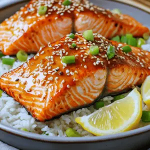 - 4 salmon fillets (approximately 6 ounces each) - 3 tablespoons pure honey - 3 cloves garlic, finely minced - 2 tablespoons soy sauce (or tamari for a gluten-free alternative) - 1 tablespoon fresh ginger, grated - 1 tablespoon extra virgin olive oil - Salt and freshly cracked black pepper, to taste - 1 tablespoon sesame seeds (for garnish) - 2 green onions, thinly sliced (for garnish) When measuring honey, use a liquid measuring cup. It helps avoid sticky spills. For garlic, mince it finely to release its full flavor. Grate fresh ginger for the best taste. If you want a gluten-free option, choose tamari instead of soy sauce. This dish serves four and is packed with protein and healthy fats. Each serving contains about 300 calories. Salmon is rich in omega-3 fatty acids, which are great for heart health. The honey adds a touch of sweetness, while garlic and ginger boost your immune system. This meal is a delicious way to enjoy a healthy diet! To start, grab a small mixing bowl. In this bowl, combine 3 tablespoons of pure honey, 3 cloves of finely minced garlic, 2 tablespoons of soy sauce, 1 tablespoon of grated fresh ginger, and 1 tablespoon of extra virgin olive oil. Whisk these ingredients together until they blend into a smooth marinade. This mix brings a sweet and savory taste to the salmon that you will love. Next, take 4 salmon fillets and place them in a large resealable plastic bag or a shallow dish. Pour the honey garlic marinade over the salmon. Make sure each fillet is coated well. Seal the bag or cover the dish and let the salmon marinate for at least 30 minutes. If you have time, letting it marinate for up to 2 hours in the fridge will make it even tastier. Now, preheat your air fryer to 375°F (190°C). This step is important for even cooking. After marinating, take the salmon out and let any excess marinade drip off. Season both sides lightly with salt and freshly cracked black pepper. Arrange the salmon fillets in the air fryer basket in a single layer, avoiding overlap. This ensures they cook evenly. Cook the salmon for 8-10 minutes, or until it flakes easily with a fork and reaches an internal temperature of 145°F (63°C). The surface should be golden and slightly caramelized. Carefully remove the salmon with a spatula and, if you like, drizzle some leftover marinade on top. Finish by garnishing with sesame seeds and sliced green onions for a beautiful touch. To cook salmon perfectly, preheat your air fryer to 375°F (190°C). This step helps get a nice crust. Place the fillets in a single layer. Avoid crowding them; this keeps the heat even and the fish tender. If your air fryer is small, cook in batches. To boost flavor, let the salmon marinate for at least 30 minutes. You can even go up to two hours for more taste. Try using fresh ginger; it adds a zing. For a touch of crunch, sprinkle sesame seeds on top right before serving. This will make your dish pop! Serve your salmon over fluffy rice or quinoa. Adding fresh green onions and lemon slices makes it look beautiful. You can also pair it with steamed veggies for a healthy meal. The bright colors will make your plate appealing and fun! {{image_4}} You can switch up the marinade for new flavors. Try using maple syrup instead of honey. This gives a rich, deep sweetness. You can also add lime juice for a zesty kick. If you want heat, mix in some sriracha or chili flakes. These changes will keep your meals exciting. Salmon is great, but you can use other fish too. Try this recipe with trout or tilapia. Both cook well in the air fryer and soak up the flavors. You can even use shrimp for a fun twist. Just adjust the cooking time as shrimp cooks faster than fish. Pair your honey garlic salmon with tasty sides. Steamed broccoli or green beans add color and crunch. You can serve it with rice or quinoa for a hearty meal. A fresh salad with leafy greens and a light dressing is also nice. Think about adding roasted sweet potatoes for something sweet and savory. To store leftover honey garlic salmon, let it cool first. Place it in an airtight container. You can keep it in the fridge for up to three days. Make sure to store it with any leftover sauce for added flavor. To reheat salmon, use the air fryer for the best results. Preheat the air fryer to 350°F (175°C). Place the salmon fillets in the basket and heat for about 5 minutes. This keeps the fish moist and crispy. You can also use the microwave, but it can make the fish a bit soggy. If you want to freeze the salmon, wrap each fillet tightly in plastic wrap. Then, place them in a freezer-safe bag. You can freeze it for up to three months. When ready to eat, thaw the salmon overnight in the fridge before reheating. Yes, you can use frozen salmon. Just make sure to thaw it first. Place the salmon in the fridge overnight or run it under cold water until it softens. Once thawed, follow the same marinating steps. The marinade will still soak in, giving you that sweet, garlicky flavor. If your salmon is overcooked, don’t worry. You can salvage it. Try adding a drizzle of olive oil or a touch of lemon juice. This can help add moisture back into the fish. You can also flake the salmon and mix it into salads or pasta. This way, the dish still tastes great! Yes, you can substitute ingredients easily. For a gluten-free option, use tamari instead of soy sauce. If you want a vegan choice, try using tofu instead of salmon. You can marinate it the same way. Honey can be swapped with maple syrup for a vegan-friendly sweetener. Enjoy experimenting! This blog showed you how to prepare tasty air-fried salmon. You learned about ingredients, tips, and variations. You gained knowledge on marinating and cooking techniques. Plus, I shared how to store leftovers. With these steps, you'll cook salmon like a pro. Enjoy your meals and get creative with flavors! Your kitchen adventures await.