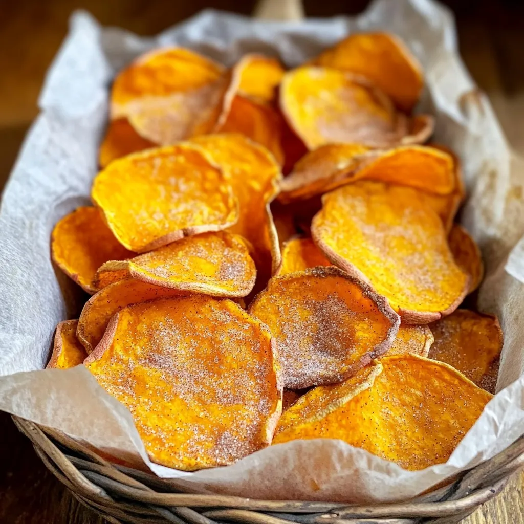 Air Fryer Cinnamon Sugar Sweet Potato Chips Delight