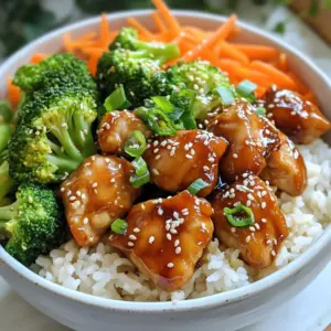 - 1 lb boneless, skinless chicken thighs, cut into bite-sized cubes - 1/4 cup soy sauce (or tamari for gluten-free option) - 1/4 cup honey - 2 tablespoons rice vinegar - 1 tablespoon sesame oil - 3 cloves garlic, finely minced - 1 inch piece of fresh ginger, grated - 2 cups jasmine rice, rinsed - 4 cups chicken broth (low sodium preferred) - 2 cups fresh broccoli florets - 1 medium carrot, thinly sliced - 1 green onion, finely chopped (for garnish) - Sesame seeds (for garnish) This dish shines with its simple yet bold flavors. First, the chicken provides a tender, juicy base. I love using boneless, skinless thighs. They hold moisture and soak up the marinade well. Next, let's talk about the marinade. It combines soy sauce, honey, rice vinegar, and sesame oil. This mix gives the chicken a sweet and savory kick. The minced garlic and grated ginger add a nice depth of flavor. Don't skip these—they're key! The rice is jasmine, which brings a light fragrance. Rinsing it is crucial. It removes excess starch, keeping the rice fluffy. You’ll need chicken broth for cooking the rice, giving it extra flavor. For veggies, I use fresh broccoli and carrots. They add crunch and color. You can also garnish with green onion and sesame seeds. These toppings add a lovely finish. They make each bowl pop with freshness and texture. To start, I prepare the marinade. In a medium bowl, I whisk together 1/4 cup soy sauce, 1/4 cup honey, 2 tablespoons rice vinegar, and 1 tablespoon sesame oil. I add 3 minced garlic cloves and a grated inch of fresh ginger. This blend gives the chicken a rich flavor. I cut 1 pound of boneless, skinless chicken thighs into bite-sized cubes. Then, I add the chicken to the marinade, making sure all pieces are coated. I cover the bowl with plastic wrap and let it sit in the fridge for at least 15 minutes. This time helps the chicken absorb all the flavors. While the chicken marinates, I prepare the jasmine rice. I place 2 cups of rice into a fine-mesh strainer and rinse it under cold water. I shake gently to remove extra starch. It is important to rinse until the water runs clear. This step makes the rice fluffier when cooked. Next, I move to the Instant Pot. I set it to the Sauté setting and wait for it to heat up. Once hot, I add the marinated chicken, reserving the marinade for later. I cook the chicken for about 4-5 minutes, stirring occasionally until it turns lightly brown. Then, I pour the reserved marinade over the chicken. I add the rinsed jasmine rice and 4 cups of low-sodium chicken broth. I stir everything together until well mixed. After that, I layer the vegetables. I place 2 cups of fresh broccoli florets and 1 thinly sliced carrot on top of the rice and chicken. I do not stir them in to keep the veggies fresh during cooking. Then, I close the lid, ensuring the valve is set to sealing. I select the Pressure Cook option and set the timer for 10 minutes. When the cooking time ends, I let the pressure release naturally for about 5 minutes. After that, I switch the valve to venting to release any remaining steam. I carefully open the lid and use a fork to fluff the rice. I mix the chicken and vegetables together. Finally, I serve the Teriyaki Chicken Rice Bowls hot in individual bowls. I garnish each serving with chopped green onions and sesame seeds. This adds flavor and a nice crunch. Enjoy your delicious meal! How do I adjust the cooking time for different rice types? If you choose brown rice, increase the cooking time to 22 minutes. White rice cooks faster, so stick to 10 minutes. Always rinse your rice well to remove excess starch. This helps achieve fluffy, perfect rice. What if I want to make larger or smaller servings? For larger servings, double the chicken and rice. Use 8 cups of chicken broth. For smaller servings, cut the recipe in half. Make sure to adjust the cooking time slightly if needed. What optional ingredients can I add for more taste? Try adding pineapple chunks or bell pepper for sweetness and crunch. You can also toss in a splash of orange juice for a bright zing. Fresh herbs like cilantro can add a fresh touch too. Are there alternatives for marination? If you want a different flavor, use teriyaki sauce instead of soy sauce. You can also marinate the chicken overnight for deeper flavor. This extra time makes the chicken even tastier. How can I prevent the burn notice? Always add enough liquid to the pot. The chicken broth helps avoid this issue. Stir the ingredients well before cooking. Layering the veggies on top can also help keep them from sticking. How do I ensure even cooking? Make sure to cut the chicken into even cubes. This helps everything cook at the same rate. Avoid stirring the veggies into the rice before cooking. Keeping them on top helps them stay crisp. {{image_4}} You can change up the veggies in your teriyaki chicken rice bowls. Seasonal vegetables work great. Fresh bell peppers, snap peas, or zucchini add a fun twist. If you want to save time, use frozen veggies. They are just as tasty and cook well in the Instant Pot. Add them on top of the rice and chicken for a quick meal. If you don’t have chicken, use other proteins. You can try turkey, pork, or shrimp as substitutes. Each brings its own flavor. For a vegetarian or vegan option, use firm tofu or tempeh. Cut them into cubes and marinate just like the chicken. They soak up the sauce and taste amazing in the bowls. Jasmine rice is a favorite, but you can switch it up. Brown rice adds more fiber and a nutty taste. Quinoa is another great option. It cooks fast and is packed with protein. Other grains like basmati or even cauliflower rice can work well. Each grain brings a unique texture to the dish. To store your Teriyaki Chicken Rice Bowls, let them cool. Then, place leftovers in airtight containers. This helps keep them fresh. I recommend using glass or BPA-free plastic containers. These containers are safe for your fridge and make reheating easy. You can freeze Teriyaki Chicken Rice Bowls for later. Just make sure they are cool before packing them. Use freezer-safe containers or heavy-duty freezer bags. Remove as much air as possible to avoid freezer burn. To reheat, simply thaw in the fridge overnight. Then, warm in the microwave or on the stovetop until hot. In the fridge, these bowls last about 3 to 4 days. If you freeze them, they can last up to 3 months. Always check for signs of spoilage before eating. Look for off smells, changes in color, or mold. If you see any of these signs, it's best to discard the food. Can I use frozen chicken? Yes, you can use frozen chicken. Just add extra cooking time. This method works well for cooking chicken safely. I recommend adding about 5 extra minutes to your cooking time. Make sure it reaches 165°F for safety. How do I know when the chicken is cooked? Check the internal temperature of the chicken. Use a meat thermometer to ensure it hits 165°F. The chicken should look white and juicy, not pink. This way, you can enjoy a safe and tasty meal. Can I meal prep this dish? Yes, meal prep is perfect for this dish! You can cook and store it in the fridge. It stays fresh for about 3 to 4 days. Just reheat before serving for best taste. What to serve with Teriyaki Chicken Rice Bowls? These rice bowls pair well with steamed vegetables or a side salad. You can also add pickled ginger for extra flavor. A sprinkle of sesame seeds adds a nice crunch, too. What if I don't have a sauté function? If your Instant Pot lacks a sauté function, use a pan on the stove. Sauté the chicken separately before adding it to the pot. This step builds flavor and helps with browning. Can I double the recipe in my Instant Pot? You can double the recipe, but watch the pot's capacity. Make sure you do not fill it over the max line. Adjust cooking time if needed; it may take longer to come to pressure. This post covered how to make tasty Teriyaki Chicken Rice Bowls in an Instant Pot. We discussed the ingredients, marinating chicken, and cooking rice. I shared tips for flavor, storage, and variations to fit your taste. Cooking can be fun and easy when you follow these steps. Enjoy experimenting with different ingredients and flavors. Your homemade Teriyaki Chicken Rice Bowls can be a hit at any meal!
