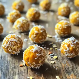 To make No Bake Pumpkin Spice Energy Truffles, you need these simple ingredients: - 1 cup rolled oats - ½ cup pumpkin puree - ¼ cup almond butter (or your choice of nut butter) - ¼ cup honey or maple syrup - 2 teaspoons pumpkin pie spice - 1 teaspoon vanilla extract - ½ cup finely chopped nuts (such as walnuts or pecans) - ¼ cup mini dark chocolate chips (optional) - Pinch of salt - Shredded coconut or crushed nuts for rolling (optional) Each ingredient adds a unique element to the truffles. The rolled oats give a hearty base, while the pumpkin puree adds a creamy texture. Nut butter brings richness and binds everything together. Sweeteners like honey or maple syrup enhance the flavor. Pumpkin pie spice adds warmth and aroma, making the truffles feel like fall. Vanilla extract rounds out the taste. You can add chopped nuts for crunch and chocolate chips for sweetness. If you want extra texture, you can roll the truffles in coconut or crushed nuts. This recipe is flexible. Feel free to swap nut butters or sweeteners based on your taste. You can create a treat that fits your style while enjoying the delightful flavors of pumpkin spice. Start by gathering a large mixing bowl. Add the rolled oats, pumpkin puree, almond butter, and honey (or maple syrup) into the bowl. Use a spoon to mix these ingredients well. Keep stirring until they blend into a smooth mixture. This step is crucial, as a well-mixed base helps the truffles hold together. Next, sprinkle in the pumpkin pie spice and vanilla extract. Don't forget to add a pinch of salt to enhance the flavors. Stir again until the spices are evenly mixed. Now, gently fold in the finely chopped nuts and optional mini dark chocolate chips. This adds a nice crunch and extra flavor to your truffles. With the mixture ready, use your hands to shape it into small balls. Each should be about 1 inch in diameter. Place these truffles on a parchment-lined baking sheet. Make sure to leave some space between each truffle. If you want, roll each one in shredded coconut or crushed nuts for added texture. Once formed, place the baking sheet in the refrigerator for about 30 minutes. This will help the truffles firm up for better handling. Enjoy them at room temperature for the best taste! To get the right sweetness, taste your mix before shaping. If you want it sweeter, add more honey or maple syrup. If you prefer a less sweet taste, use less. Balancing flavors is key. For creaminess, focus on the nut butter. Almond butter gives a smooth texture, but you can use peanut or cashew butter. Mix well to avoid lumps. If it feels too dry, add a tiny bit of pumpkin puree. Serve the truffles on a nice plate. This makes them look great. You can pair these tasty bites with a warm drink. Try hot chocolate or spiced apple cider. The flavors blend well together and make for a fun treat. To keep your truffles fresh, store them in an airtight container in the fridge. They will stay good for up to a week. You can also freeze them for longer storage. Just place them in a freezer bag, and they can last for up to three months. When you're ready to eat, thaw in the fridge overnight. {{image_4}} You can swap almond butter for any nut butter you like. Cashew or peanut butter works great too. Each nut butter adds its unique taste. If you want to cut back on sugar, try a different sweetener. Agave syrup or coconut nectar are good options. These swaps keep the truffles tasty and fun! Feel free to add other spices to your truffles. Cinnamon or nutmeg can enhance the fall flavor. You can also mix in dried fruit. Raisins or cranberries add a nice chewiness. Fresh fruit like banana could change the flavor and texture. Just make sure to adjust your wet ingredients if you add fruit. Get creative with how you roll your truffles. Instead of just using shredded coconut, try crushed nuts or cocoa powder. Each coating gives a different taste. You can also roll them in seeds like chia or flaxseed for extra nutrients. These choices make your truffles not just tasty but also exciting! Each No Bake Pumpkin Spice Energy Truffle packs a punch of nutrients. Here’s what you get: - Calories: About 120 per truffle. - Carbohydrates: Approximately 15 grams. - Protein: Roughly 3 grams. - Fat: Around 6 grams. The main ingredients boost your health with essential vitamins and minerals. Pumpkin puree is rich in vitamin A. It also provides fiber. Rolled oats add important carbs and fiber, while nuts bring healthy fats and protein. Pumpkin puree is a star ingredient. It helps with vision and boosts your immune system. It’s low in calories but high in nutrients. Oats give you energy and help keep you full. They can also help lower cholesterol. Nuts provide a quick energy boost and support brain health. Good news for various diets! These truffles can be gluten-free. Just use certified gluten-free oats. They can also fit a vegan diet. Swap honey for maple syrup, and enjoy a sweet treat without any animal products. This way, everyone can enjoy these delicious truffles! Yes, you can make these truffles ahead of time. They stay fresh in the fridge. Store them in an airtight container. You can keep them for up to a week. This way, you have a quick snack ready whenever you want. If you don’t have pumpkin pie spice, you can make your own. Mix equal parts cinnamon and nutmeg. Add a little ginger and cloves for more flavor. This mix will work well in your truffles. You can also use just cinnamon if that’s all you have. Yes, these truffles can fit many diets. Use almond butter for a nut-free option. Choose maple syrup for a vegan sweetener. They are also gluten-free if you use certified oats. You can adapt them easily for your needs. These truffles can last about a week in the fridge. If you freeze them, they can last up to three months. Just make sure to use an airtight container. This keeps them fresh and tasty for longer. Enjoy them as a quick energy bite anytime! These truffles are easy to make and fun to customize. We covered the key ingredients, mixing tips, and preparation steps. You learned how to shape and chill your truffles for the best texture. We also discussed variations and creative ways to serve and store them. Now you can enjoy these tasty treats while knowing their health benefits, too. Try different flavors and share your creations with friends. Get ready to impress with your delicious pumpkin truffles!