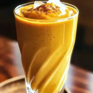 To make the perfect pumpkin chai smoothie, you need a few key items: - 1 cup canned pumpkin puree (organic for the best taste) - 1 cup oat milk (unsweetened for balance) - 1 ripe banana (for natural sweetness) - 1 teaspoon chai spice mix (or a mix of cinnamon, ginger, and nutmeg) - 1 tablespoon pure maple syrup (adjust for sweetness) - 1/2 teaspoon pure vanilla extract (for extra flavor) - Ice cubes (for consistency) These ingredients blend together to create a creamy, delicious smoothie that is sure to please. You can enhance your smoothie with these optional ingredients: - 1 tablespoon chia seeds (boosts nutrition and adds texture) Chia seeds are a great way to add fiber and omega-3 fatty acids. They help you feel full longer. Feel free to customize your smoothie to suit your taste: - Use almond milk or coconut milk instead of oat milk. - Swap the banana for avocado for a creamier texture. - Add spinach or kale for a green boost. - Experiment with different sweeteners like honey or agave nectar. Remember, cooking is an art. Adjust ingredients to find what you love most! Gather your ingredients before starting. This makes the process smooth and easy. You will need: - 1 cup canned pumpkin puree - 1 cup oat milk - 1 ripe banana - 1 teaspoon chai spice mix - 1 tablespoon pure maple syrup - 1/2 teaspoon pure vanilla extract - 1 tablespoon chia seeds (optional) - Ice cubes First, take the canned pumpkin and scoop it into your blender. Ensure you get every bit for a rich flavor. Next, pour in the oat milk. It will give your smoothie a creamy texture. Now, peel the ripe banana. Slice it and add it to the blender. This fruit adds natural sweetness. After that, sprinkle in your chai spice mix. This will give your smoothie a warm, spicy kick. Then, drizzle in the maple syrup. Taste as you go to find the right sweetness. Add the vanilla extract next. It adds a lovely aroma and depth. If you want to boost nutrition, toss in the chia seeds. Now it's time to assemble your blender. Make sure the lid is secured tightly. This prevents spills when blending. Add all your prepared ingredients into the blender. Start with the pumpkin puree and oat milk, then layer in the banana, spices, syrup, and vanilla. Finally, add ice cubes for that cool, refreshing touch. Turn your blender to high speed. Blend until everything is smooth and creamy. Stop to scrape down the sides if needed. This ensures an even mix. Once blended, taste your smoothie. If you want it sweeter, add more maple syrup and blend again. Pour the smoothie into tall glasses or bowls. For a nice touch, sprinkle some extra chai spice on top. Serve it right away to enjoy all the flavors! To get a smooth and creamy texture, use ripe bananas. They add natural sweetness and help blend well. Chia seeds can boost texture too. If you want it thicker, add more ice. If it’s too thick, add a splash of oat milk to loosen it up. Blend well until everything is mixed. Scrape the sides of the blender if needed. Taste your smoothie before serving. The banana and maple syrup provide sweetness. If you want it sweeter, add more maple syrup. Start with a little and blend again. You can also skip the syrup if you prefer a less sweet drink. Adjust it until it meets your taste. Chai spice mix is great, but you can change it up. Use ground cinnamon, ginger, or nutmeg for a twist. Add a pinch of allspice or cloves for more depth. You can even try a dash of cayenne for a spicy kick. Mix and match to find your favorite blend! {{image_4}} If you want to keep your smoothie dairy-free, oat milk works great. You can also try almond milk or coconut milk. Both options add unique flavors. Almond milk gives a nutty taste, while coconut milk adds a tropical twist. Each choice allows you to enjoy your smoothie without dairy. For a keto version, swap the banana with avocado. This change lowers the carbs and adds healthy fats. You can also skip the maple syrup or use a keto sweetener like erythritol. This keeps your smoothie tasty without adding sugar. Adjusting these ingredients helps you stick to your keto goals while enjoying a delicious drink. Boost the nutrition of your pumpkin chai smoothie by adding superfoods. Chia seeds are a fantastic choice. They add fiber and omega-3 fatty acids. Another option is spinach. It blends well and provides vitamins without changing the taste. You can also add a scoop of protein powder for extra energy. These additions make your smoothie even healthier and more satisfying. If you have extra Pumpkin Chai Smoothie, refrigerate it right away. Pour the smoothie into a clean jar. Seal it tightly. It stays fresh for about one day. When you are ready to drink it, shake the jar well. This helps mix the ingredients that may have settled. To store your smoothie longer, freezing is a great option. Pour the smoothie into ice cube trays or freezer-safe bags. Leave some space for expansion, as liquids expand when frozen. Smoothie cubes are great for quick blending later. They can last for up to three months in the freezer. When ready, blend the cubes with a bit of fresh oat milk for a quick treat. For the best flavor, store your canned pumpkin and spices properly. Keep canned pumpkin in a cool, dark place. Use it within a year for the best taste. Store spices in airtight containers. This keeps them fresh and fragrant. Always check the expiration dates. Fresh ingredients make your smoothie tastier and healthier. Yes, you can use other types of milk. Almond milk, soy milk, or coconut milk work great. Each type brings its unique taste. Almond milk adds a nutty flavor, while coconut milk gives a creamy texture. If you prefer a richer taste, use full-fat coconut milk. Just remember to choose unsweetened versions to control sweetness. This smoothie is packed with nutrition. Canned pumpkin is high in fiber and vitamins. It helps with digestion and keeps you full longer. The ripe banana adds potassium, which is good for your heart. Oat milk is low in calories and great for your skin. Chia seeds offer omega-3 fatty acids and protein. This drink is a healthy choice. To turn this smoothie into a meal replacement, add protein. You can include protein powder or Greek yogurt for extra protein. This helps you feel satisfied and energized. Also, consider adding some oats or nut butter. These will boost fiber and healthy fats. A balanced meal should keep you full and happy. This blog post covered how to make a delicious pumpkin chai smoothie. We discussed essential and optional ingredients, plus ways to customize your drink. I shared step-by-step blending instructions and tips for a great texture and sweetness. You learned about dairy-free and keto options and how to store your smoothie for later. Enjoying this recipe can boost your nutrition and satisfy your taste buds. Experiment and have fun with it!