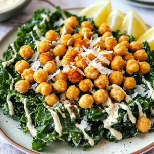 For this crispy chickpea kale Caesar salad, gather the following: - 1 can (15 oz) chickpeas, drained and rinsed - 1 tablespoon olive oil - 1 teaspoon garlic powder - 1 teaspoon smoked paprika - Salt and black pepper to taste - 4 cups kale, stems removed and chopped into bite-sized pieces - 1/4 cup grated Parmesan cheese (or nutritional yeast for vegan) - 1/4 cup Caesar dressing (store-bought or homemade) - Croutons (optional, for extra crunch) You can switch things up if you need to. Here are some ideas: - Use canned white beans instead of chickpeas for a different flavor. - Swap olive oil with avocado oil for a buttery taste. - For a dairy-free option, replace Parmesan cheese with nutritional yeast. - If you have a different dressing, feel free to use that instead. - Add roasted nuts or seeds for extra crunch and protein. This salad is not just tasty; it's also nutritious. Here’s a quick breakdown: - Chickpeas provide fiber and protein, helping you feel full. - Kale is packed with vitamins A, C, and K, which are great for your health. - Olive oil adds healthy fats that support heart health. - Parmesan cheese gives you calcium and protein, while nutritional yeast offers B vitamins. - Overall, this salad is a balanced dish that gives energy and nutrients. Enjoy crafting your salad with these ingredients! Each bite is fresh and flavorful. Start by preheating your air fryer to 400°F (200°C). Drain and rinse the chickpeas well. Use a kitchen towel to pat them dry. This helps them get crispy. Remove any loose skins as well. In a bowl, mix the chickpeas with olive oil, garlic powder, smoked paprika, and a pinch of salt and pepper. Toss until they are coated evenly. Next, place the seasoned chickpeas in the air fryer basket. Make sure they are in a single layer. This helps them cook evenly. Air fry for about 15-20 minutes. Shake the basket halfway through to ensure they crisp up nicely. They should be golden brown when done. Let them cool slightly before adding them to the salad. While the chickpeas cook, rinse the kale well under cold water. Dry it with a salad spinner or kitchen towels. Remove the tough stems and chop the kale into bite-sized pieces. Drizzle a small amount of olive oil over the chopped kale. Add a sprinkle of salt. Use your hands to massage the kale for about 2-3 minutes. This makes it softer and tastier. In a large mixing bowl, combine the massaged kale with the crispy chickpeas. Add grated Parmesan cheese or nutritional yeast if you prefer a vegan option. Pour in the Caesar dressing. Toss everything gently to coat all the ingredients. If you like croutons, add them just before serving. Serve the salad right away on plates or a big platter. To make crispy chickpeas, start by drying them well. After draining and rinsing, pat them with a towel. This step helps remove moisture. Next, toss the chickpeas with olive oil and spices. Use garlic powder and smoked paprika for great flavor. Spread them in a single layer in your air fryer. Air fry at 400°F for 15-20 minutes. Shake the basket halfway through to ensure even cooking. Once golden, let them cool. This cooling step helps them stay crispy. For this salad, I love using curly kale. Its texture holds up well in the dressing. Dinosaur kale, also called Lacinato, adds a nice twist. It has a flatter leaf and a rich taste. Look for fresh, vibrant leaves. Avoid any yellow or wilting. Remove the stems before chopping. This makes the kale easier to eat. Massage the kale with olive oil and salt. This softens it and enhances the flavor. Making your own Caesar dressing is easy and fun. You'll need just a few ingredients. Here’s a simple recipe: - 1/2 cup mayonnaise - 1 tablespoon Dijon mustard - 2 tablespoons lemon juice - 1 teaspoon Worcestershire sauce - 1/4 cup grated Parmesan cheese - Salt and pepper to taste Combine all ingredients in a bowl. Whisk until smooth. Adjust seasoning as needed. This homemade dressing adds a personal touch to your salad. It’s fresher than store-bought and tastes amazing! {{image_4}} To make this salad vegan, swap the Parmesan cheese for nutritional yeast. Nutritional yeast adds a cheesy flavor without dairy. You can also choose a vegan Caesar dressing. Many brands offer tasty vegan dressings, or you can make one at home. Blend cashews, garlic, lemon juice, and a bit of mustard for a creamy dressing. Want to boost protein? You can add grilled chicken, tofu, or tempeh. Chickpeas already provide protein, but extra help makes it hearty. For a fun twist, try adding sliced hard-boiled eggs. They add richness and contrast to the salad. If you like a bit of crunch, top with roasted nuts or seeds. In summer, add ripe tomatoes or cucumbers for freshness. Fall brings the chance to use roasted squash or sweet potatoes. These swaps keep your salad exciting and in tune with the season. You can also mix in some sprouts or microgreens for extra nutrition and color. Use what’s fresh and available near you for the best taste. To store leftover salad, place it in an airtight container. Keep it in the fridge for up to three days. The crispy chickpeas may lose their crunch. To prevent this, store them separately. This way, you can keep the salad fresh. If you want to reheat chickpeas, preheat your air fryer to 350°F (175°C). Spread the chickpeas in the basket. Heat for about 5-7 minutes. Shake the basket halfway through. This method keeps them crispy. For meal prep, wash and chop the kale ahead of time. Store it in a sealed bag. You can also prepare the chickpeas in advance. Cook them and cool them completely before storage. Keep both in the fridge. When you're ready to eat, mix the kale, chickpeas, dressing, and cheese. Your salad will be fresh and tasty! Yes, you can make parts of this salad ahead. Prepare the crispy chickpeas and kale first. Store them separately in airtight containers. Keep the dressing aside until you are ready to serve. Add the dressing just before serving. This keeps everything fresh and crunchy. You have several options for Caesar dressing. You can use a store-bought vegan dressing. A simple mix of yogurt, lemon juice, and garlic also works well. You can even blend tahini, lemon juice, and garlic for a tasty twist. Choose what suits your taste and diet. If you don’t have an air fryer, you can bake the chickpeas. Preheat your oven to 400°F (200°C). Spread the seasoned chickpeas on a baking sheet. Bake for 25-30 minutes, shaking the pan halfway through. Watch them closely to avoid burning. They should be golden and crunchy. Yes, this salad is gluten-free! The main ingredients, chickpeas and kale, contain no gluten. Just ensure your Caesar dressing and any croutons you use are also gluten-free. Check the labels to be safe. Enjoy this tasty, safe option for gluten-free eating! This blog post gave you a clear guide to making a vibrant chickpea salad. We covered ingredients, the cooking process, and tasty variations. You learned ways to make crispy chickpeas and how to store leftovers well. As you try this recipe, remember to explore your own favorites. Feel free to adjust it to fit your taste and needs. Enjoy each bite and the flavors it brings. It's a fun way to get healthy!