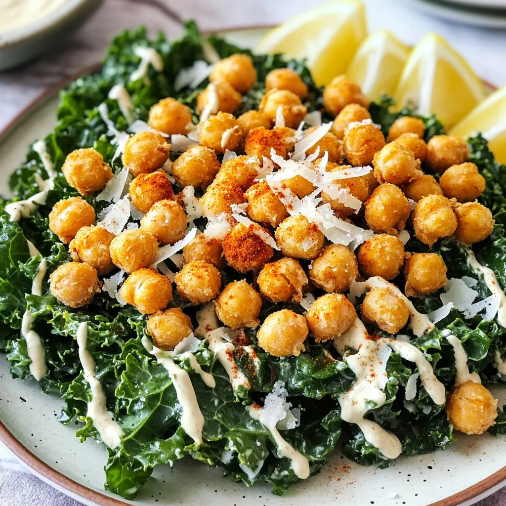 Crispy Chickpea Kale Caesar Salad Fresh and Flavorful