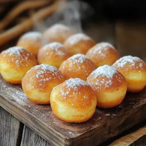 - 1 cup all-purpose flour - 1/2 cup granulated sugar (divided) - 1 1/2 teaspoons baking powder - 1/4 teaspoon salt - 1/2 teaspoon ground cinnamon (plus extra for coating) - 1/4 cup milk - 1/4 cup plain yogurt - 1 egg, lightly beaten - 2 tablespoons melted unsalted butter - 1/2 cup powdered sugar (for dusting) I suggest using King Arthur Flour for the best results. Their all-purpose flour has great texture and flavor. For sugar, Domino is a solid choice. It’s pure and sweet. When it comes to baking powder, I like Clabber Girl. It works well for rising. For yogurt, Chobani provides a nice creaminess. Lastly, Land O'Lakes has excellent unsalted butter for baking. If you can't find all-purpose flour, you can use whole wheat flour. It gives a nutty taste. Instead of granulated sugar, consider coconut sugar for a lower glycemic index. If you want a dairy-free option, use almond milk instead of regular milk. For yogurt, coconut yogurt works great too. If eggs are not an option, try flaxseed meal mixed with water as a binder. This can help keep the donut holes fluffy and moist. Start with a mixing bowl. Add 1 cup of all-purpose flour, 1/2 cup of granulated sugar, 1 1/2 teaspoons of baking powder, 1/4 teaspoon of salt, and 1/2 teaspoon of ground cinnamon. Whisk these dry ingredients together well. Make sure there are no lumps. This step sets a strong base for our donut holes. In a separate bowl, combine 1/4 cup of milk, 1/4 cup of plain yogurt, 1 lightly beaten egg, and 2 tablespoons of melted unsalted butter. Whisk these ingredients until smooth. This mixture adds moisture and richness to the donut holes. Pour the wet mixture into the dry ingredients. Stir gently with a spatula until just combined. Do not overmix; this can make the donut holes tough. Use a tablespoon to scoop the batter. Roll each scoop into a ball between your palms. Repeat this until all the batter is shaped into donut holes. Preheat your air fryer to 350°F (175°C) for 3 to 5 minutes. Lightly spray the air fryer basket with non-stick cooking spray. Place the donut holes in a single layer. Make sure they do not touch. Cook them for about 5 to 7 minutes. Check for a golden brown color. They should be fluffy inside and crisp outside. While the donut holes cook, prepare the cinnamon sugar. In a small bowl, mix 1/4 cup of granulated sugar with 1 teaspoon of ground cinnamon. Once the donut holes are done, remove them from the air fryer. Roll each donut hole in the cinnamon sugar mixture. Ensure they are evenly coated for the best flavor. For an extra touch, dust them lightly with powdered sugar before serving. To get the best results with your air fryer, follow these tips. First, always preheat your air fryer. This step helps the donut holes cook evenly. Set your air fryer to 350°F (175°C) for about 3 to 5 minutes. Second, don't overcrowd the basket. Place your donut holes in a single layer. This allows hot air to move freely around them. Lastly, use non-stick spray to keep them from sticking. For a soft and fluffy texture, mix your batter gently. Overmixing can make your donut holes tough. When combining wet and dry ingredients, stir until just combined. This will keep them light and airy. Cook them for 5 to 7 minutes. Check often for that golden brown color. The inside should feel fluffy, too. Avoid these common mistakes for perfect donut holes. First, don't skip the cinnamon sugar coating. It adds the classic flavor we love. Second, don’t cook them too long. If they turn too dark, they may taste burnt. Lastly, don’t forget to check the air fryer’s temperature. If it's not hot enough, your donut holes may not cook properly. Follow these tips, and you'll enjoy delightful air fryer cinnamon sugar donut holes every time! {{image_4}} You can try many flavors with these donut holes. Here are some ideas: - Chocolate: Add 1/4 cup of cocoa powder to the dry mix. This gives a rich taste. - Vanilla: Mix in 1 teaspoon of vanilla extract with the wet ingredients for a sweet twist. - Pumpkin Spice: Replace some flour with pumpkin puree and add pumpkin spice. These changes keep the base recipe but offer new tastes. If you need to adjust for diet, there are simple swaps: - Gluten-Free: Use a gluten-free flour blend instead of all-purpose flour. - Vegan: Swap the egg for a flax egg. Use almond or oat milk and a plant-based yogurt. These changes still give you soft donut holes. You can add fun textures and flavors: - Nuts: Chopped walnuts or pecans add crunch. Mix them into the batter for a nutty bite. - Sprinkles: Top the donut holes with colorful sprinkles. This makes them festive for any occasion. - Chocolate Chips: Fold in mini chocolate chips for a sweet surprise in each bite. These options make your donut holes unique and fun! To keep your donut holes fresh, store them in an airtight container. Line the container with paper towels. Place a layer of donut holes on top, then add more paper towels. This helps absorb extra moisture. Keep them at room temperature for up to two days. If you want to store them longer, refrigerate them. To reheat your donut holes, use the air fryer again. Preheat it to 300°F (150°C). Place the donut holes in the basket for about 3 to 4 minutes. This method keeps them warm and fluffy. You can also use a microwave. Heat them for 10 to 15 seconds, but this may make them a bit chewy. These donut holes last about 2 days at room temperature. If you freeze them, they can last up to 3 months. To freeze, place them in a single layer on a baking sheet. Once frozen, transfer them to a freezer bag. To enjoy, thaw them in the fridge overnight, then reheat them as mentioned above. You can make these donut holes healthier by swapping some ingredients. Use whole wheat flour instead of all-purpose flour. This adds fiber and nutrients. You can also reduce the sugar by using a sugar substitute. Greek yogurt can replace plain yogurt for more protein. Lastly, consider using applesauce instead of butter for moisture. Yes, you can use different types of flour. Almond flour or coconut flour can work well. Just keep in mind that these flours may change the texture. If you use gluten-free flour, make sure it has a binding agent. This will help your donut holes stay fluffy and soft. If you don’t have an air fryer, you can bake these donut holes in the oven. Preheat your oven to 350°F (175°C). Place the donut holes on a baking sheet lined with parchment paper. Bake for about 10 to 12 minutes or until golden brown. They may not be as crispy, but they will still taste great! Check the donut holes after 5 to 7 minutes in the air fryer. They should be golden brown. You can insert a toothpick to check if they are cooked inside. If the toothpick comes out clean, they’re ready. The outside should be crispy, and the inside should be fluffy. You now know how to make delicious air-fried donut holes using simple ingredients. I shared tips for the best texture and how to avoid common mistakes. You can also explore fun flavor variations and dietary options. Remember to store them right for freshness. With these steps, you can enjoy a tasty treat anytime. Keep experimenting and have fun in the kitchen!