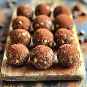 - 1 cup rolled oats - 1/2 cup almond butter - 1/4 cup honey or maple syrup - 2 tablespoons unsweetened cocoa powder - 2 tablespoons espresso powder (or instant coffee) - Optional: 1 teaspoon vanilla extract - 1/2 cup chopped nuts (walnuts or almonds) - 1/4 cup mini chocolate chips - 1/4 teaspoon salt When I make No-Bake Mocha Espresso Energy Balls, I start with rolled oats. They give the balls great texture and a nice boost of fiber. Next, I add almond butter for creaminess and healthy fats. Honey or maple syrup adds just the right touch of sweetness. For flavor, I mix in unsweetened cocoa powder and espresso powder. These ingredients bring a rich, coffee-like taste. If you want to add a little more flavor, consider vanilla extract. It's optional but enhances the taste. To finish it off, I like to toss in chopped nuts and mini chocolate chips. They add crunch and a touch of sweetness. A small pinch of salt helps balance all the flavors. With these simple ingredients, you can create a snack that is both tasty and energizing! First, grab a big bowl. Add 1 cup of rolled oats. Next, mix in 1/2 cup of almond butter. Then, pour in 1/4 cup of honey or maple syrup. This will give your energy balls a sweet kick. Now, add 2 tablespoons of unsweetened cocoa powder. Don't forget 2 tablespoons of espresso powder for that rich coffee taste. Finish by adding 1/4 teaspoon of salt. This helps balance the flavors. If you like, add 1 teaspoon of vanilla extract for extra flavor. Use a spatula or your hands to mix well. Make sure everything is combined. Now, it’s time to fold in 1/2 cup of chopped nuts. You can use walnuts or almonds. Then, add 1/4 cup of mini chocolate chips. These will give a nice surprise in every bite. Chill the mixture in the fridge for about 15-20 minutes. This makes it easier to handle. After chilling, take spoonfuls of the mixture. Roll them into small balls, about 1 inch wide. Place them on a baking sheet lined with parchment paper. If you want, roll some of the balls in cocoa powder or shredded coconut for a tasty coating. Return them to the fridge for another 10-15 minutes to set. Once firm, store them in an airtight container. Enjoy your energy balls as a quick snack or a boost before your workout! To make your No-Bake Mocha Espresso Energy Balls just right, you can tweak the sweetness. If you like it sweeter, add more honey or maple syrup. If you prefer less sweetness, use less. You can also switch up the nut butter. Almond butter adds a nice flavor, but peanut butter works well too. Sunflower seed butter is a great nut-free option. Each nut butter gives a unique taste. Mixing the ingredients can be fun! Use a large bowl to give yourself space. Start with the oats and nut butter, then add the sweetener. Make sure to mix everything well. If it feels too sticky, chill it for a bit. When rolling the balls, wet your hands slightly. This helps prevent sticking. Aim for about one inch in size. If you want, roll them in cocoa or coconut for a tasty touch. For flavor fun, try adding different ingredients. You can mix in dried fruit like cranberries or raisins. These add sweetness and chewiness. A pinch of cinnamon can also boost the taste. If you want an energy boost, consider adding protein powder. It blends well with the other ingredients. This way, your energy balls keep you going through the day. {{image_4}} You can play with flavors for these energy balls. One fun mix is mocha and coconut. Just add shredded coconut when you mix in the nuts. This gives a tropical twist to the rich mocha taste. Another great combo is peanut butter mocha balls. Swap almond butter for peanut butter. It adds a nutty punch that pairs well with coffee flavors. Want to make these energy balls vegan? Use maple syrup instead of honey. This keeps it sweet without any animal products. To make it gluten-free, choose certified gluten-free oats. If you have nut allergies, try sunflower seed butter instead of almond butter. You can still enjoy the energy boost without worry. These energy balls taste great with coffee or smoothies. They make a perfect snack when you need an energy lift. For a fun twist, package them in a mason jar. Tie a ribbon around it for a thoughtful gift. Friends and family will love this tasty surprise! To keep your no-bake mocha espresso energy balls fresh, use airtight containers. This helps prevent air and moisture from spoiling them. You can store them in the fridge or freezer. Refrigeration keeps them fresh for a week. Freezing is best for longer storage. In the fridge, your energy balls last about one week. They stay tasty and safe, especially if you store them well. If you freeze them, they can last up to three months. To maximize freshness, wrap each ball in plastic wrap before freezing. This keeps them from sticking together. To thaw frozen energy balls, simply move them to the fridge. Let them sit overnight to soften. You can also leave them out for a couple of hours at room temp. Enjoy thawed snacks as is, or pop them in the microwave for a few seconds. This warms them up and makes them extra tasty! No-Bake Mocha Espresso Energy Balls last about a week in the fridge. For longer storage, you can freeze them. They stay fresh for up to three months in the freezer. Just keep them in an airtight container to avoid freezer burn. Yes, you can use peanut butter instead of almond butter. Peanut butter adds a different flavor but works well. It will still keep the energy balls creamy and tasty. Just ensure you use the same amount for the best texture. If you don’t have espresso powder, instant coffee works great. You can also use strong brewed coffee, but you need to reduce the liquid in the recipe. This keeps the mixture from being too wet. Yes, this recipe is great for kids! They love the sweet taste and chocolatey flavor. Plus, it’s a healthy snack option. Just watch the caffeine from the espresso if serving to younger kids. To make them more chocolatey, add extra cocoa powder or more mini chocolate chips. You can also roll the balls in cocoa powder for a chocolate finish. This adds a rich, delicious layer of flavor. You can create fun and tasty No-Bake Mocha Espresso Energy Balls with simple ingredients. We covered the main ingredients, flavor enhancers, and how to mix them for the best results. Remember, you can adjust sweetness and try different nut butters as you like. Store them right in airtight containers to enjoy later. Whether you make them for a snack or gift, these energy balls bring joy. Try them today, and you won't be disappointed!
