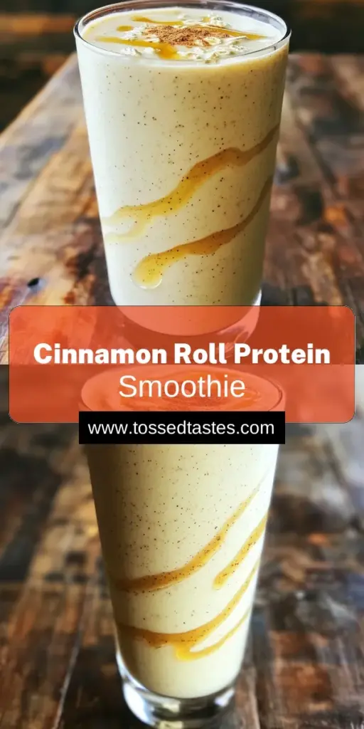 Indulge in a delicious Protein Cinnamon Roll Smoothie that combines creamy banana, rich almond butter, and warm cinnamon for a guilt-free treat! This quick and easy recipe is packed with protein and fiber, perfect for breakfast or a post-workout boost. In just 5 minutes, you can blend your way to a nutritious smoothie. Click through to explore the full recipe and learn how to whip up this yummy drink today!