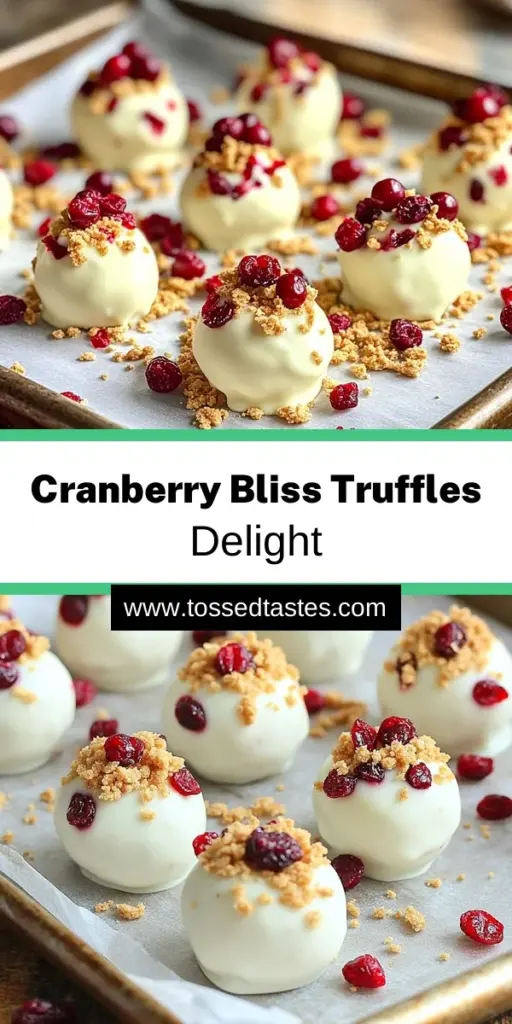 Indulge in the festive flavors of Cranberry Bliss White Chocolate Truffles with our easy recipe! This delightful treat combines creamy white chocolate with tangy cranberries, making it perfect for gift-giving or your holiday gatherings. With just a few simple ingredients and steps, you can create a batch of these tasty truffles in no time. Click through to discover how to make this sweet treat that everyone will love!