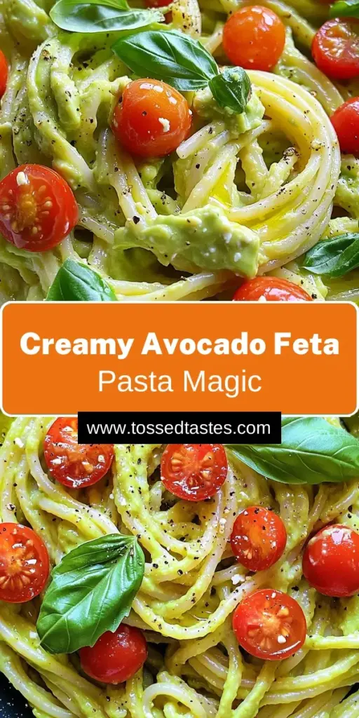 Discover the creamy avocado feta pasta delight that will elevate your dinner game! This quick and easy recipe blends smooth avocado, tangy feta, and fresh ingredients to create a deliciously rich pasta dish in just 15 minutes. Perfect for busy weeknights or as a standout dish at gatherings, it's sure to impress. Click through to explore the full recipe and enjoy a taste of this creamy delight tonight!