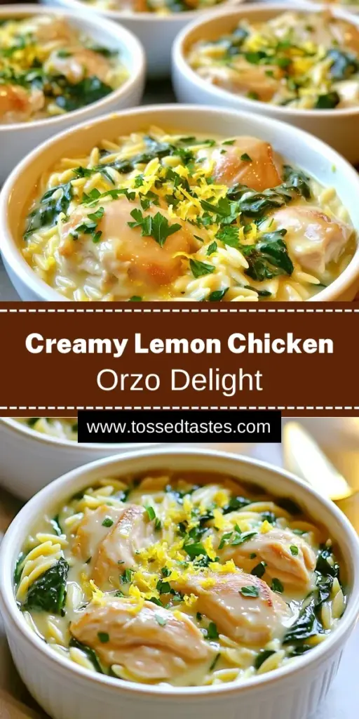 Discover the deliciousness of One Pot Creamy Lemon Chicken Orzo! This easy recipe combines tender chicken, zesty lemon, and creamy orzo for a comforting dish that's perfect for any night of the week. In just 30 minutes, you can create a flavorful meal that your family will love. Ready to elevate your dinner game? Click through for the full recipe and bring this tasty dish to your table tonight!