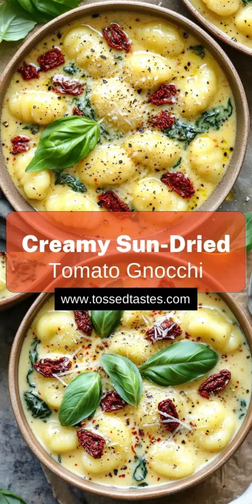 Indulge in a delicious One-Pot Creamy Sun-Dried Tomato Gnocchi that will elevate your weeknight dinners! This easy recipe combines tender gnocchi with rich sun-dried tomatoes, fresh spinach, and creamy Parmesan cheese, all cooked in one pot for hassle-free cleanup. Perfect for busy nights, this dish is ready in just 20 minutes. Click to explore the full recipe and make your dinner a creamy delight tonight!