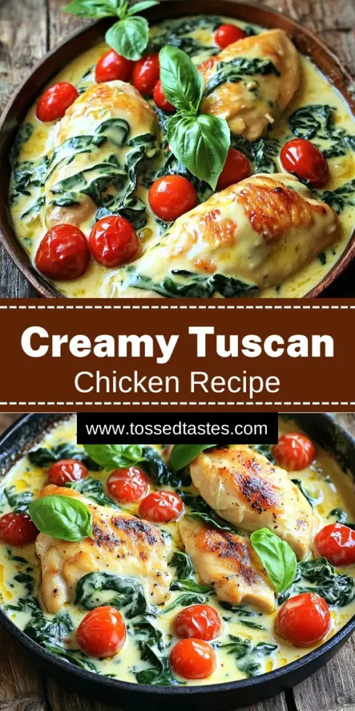 Indulge in the creamy flavors of Tuscan cuisine with this delicious Creamy Tuscan Chicken Delight! This easy recipe combines tender chicken, fresh spinach, and juicy cherry tomatoes in a rich, savory sauce, all made effortlessly in your Instant Pot. With a total time of just 30 minutes, it's perfect for busy weeknights. Click to explore the full recipe and bring this mouthwatering dish to your dinner table!