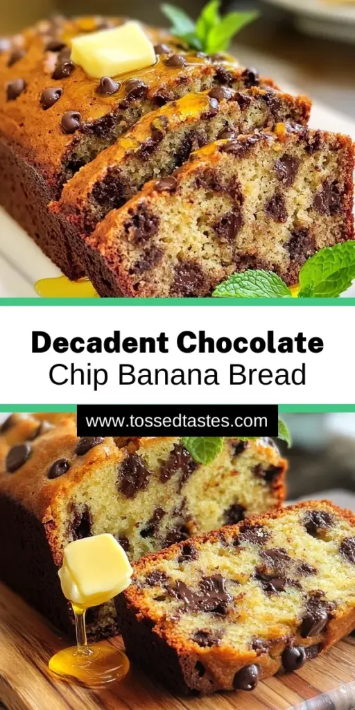 Indulge in the ultimate Bakery Style Chocolate Chip Banana Bread that blends rich chocolatey goodness with the sweet, comforting flavor of ripe bananas. This easy recipe features simple ingredients and straightforward steps for a delightful treat perfect for breakfast or snacking. Discover how to create this moist, flavorful bread and impress your friends and family. Click through to explore the full recipe and bring this deliciousness to your kitchen!