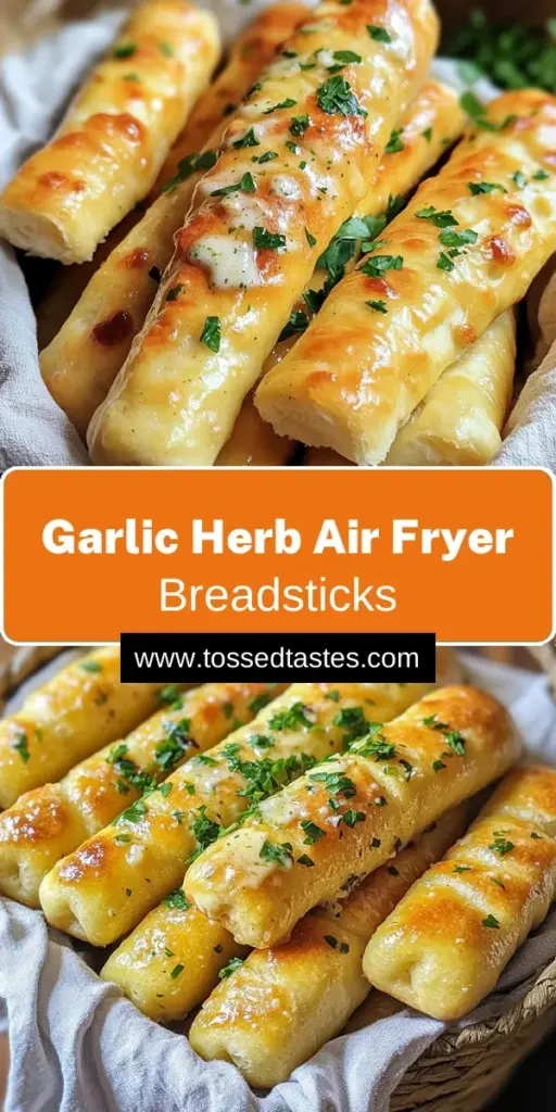 Indulge in the irresistible taste of Air Fryer Garlic Herb Breadsticks that are easy to make and bursting with flavor! This simple recipe combines garlic, herbs, and warm, fluffy dough to create the perfect appetizer or snack. In just 1.5 hours, you can enjoy golden brown, crispy breadsticks right from your air fryer. Ready to impress your guests? Click through for full instructions and tips to elevate your breadstick game!