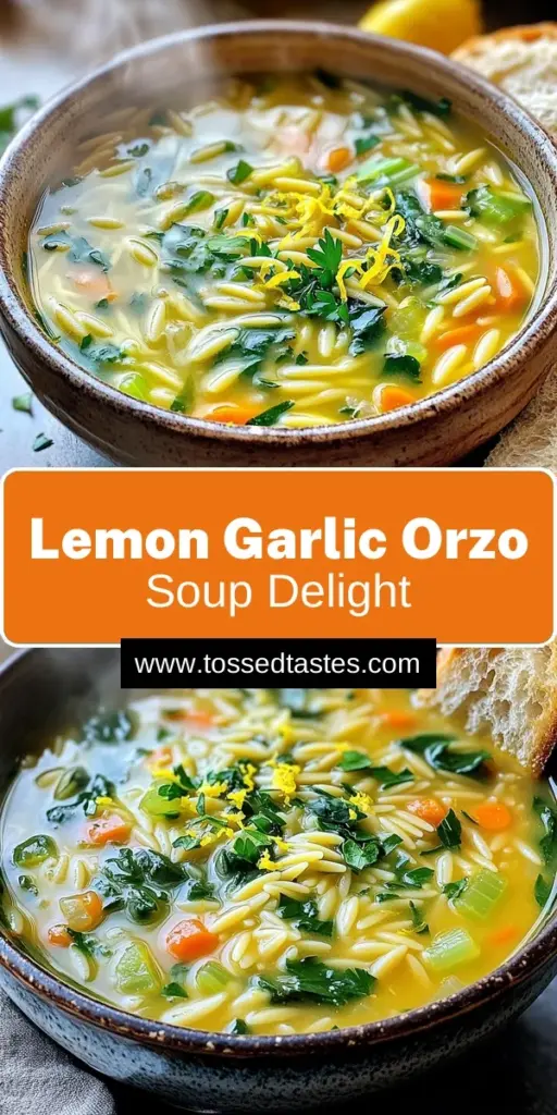 Indulge in the refreshing flavors of Zesty Lemon Garlic Orzo Soup! This delightful recipe combines vibrant vegetables, orzo pasta, and a zing of lemon for a comforting bowl of goodness. Perfect for any season, this soup is easy to make and will leave your taste buds dancing. Ready to elevate your meal? Click through to discover the full recipe and step-by-step instructions that will guide you to soup perfection!