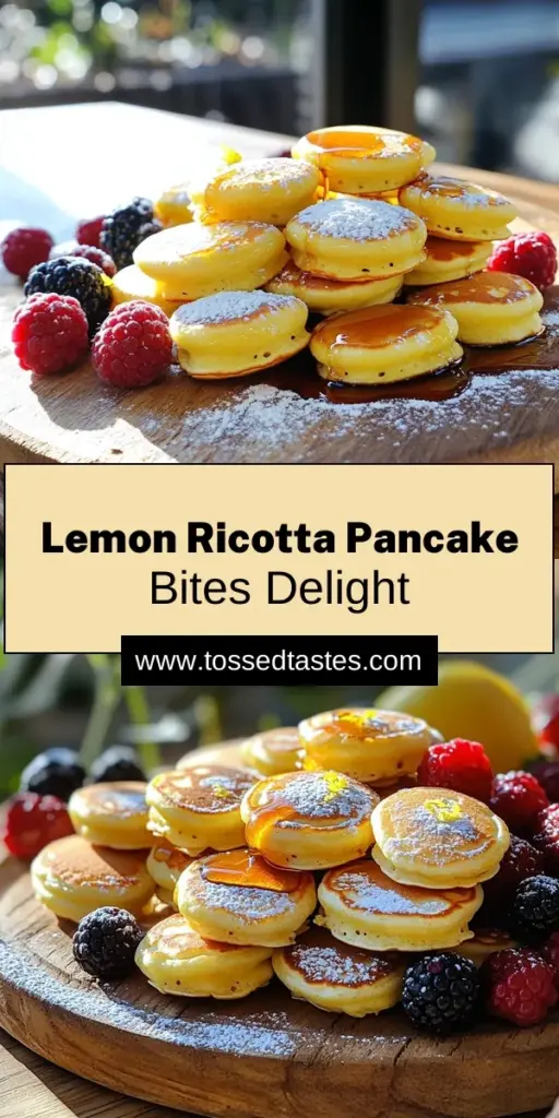 Indulge in these delicious creamy lemon ricotta pancake bites, the perfect breakfast treat! Made with fresh ricotta, zesty lemon, and a hint of vanilla, these fluffy bites are easy to whip up in just 20 minutes. Ideal for brunch, they can be served with maple syrup or fresh berries. Click through to explore this delightful recipe and surprise your loved ones with a burst of flavor in every bite!