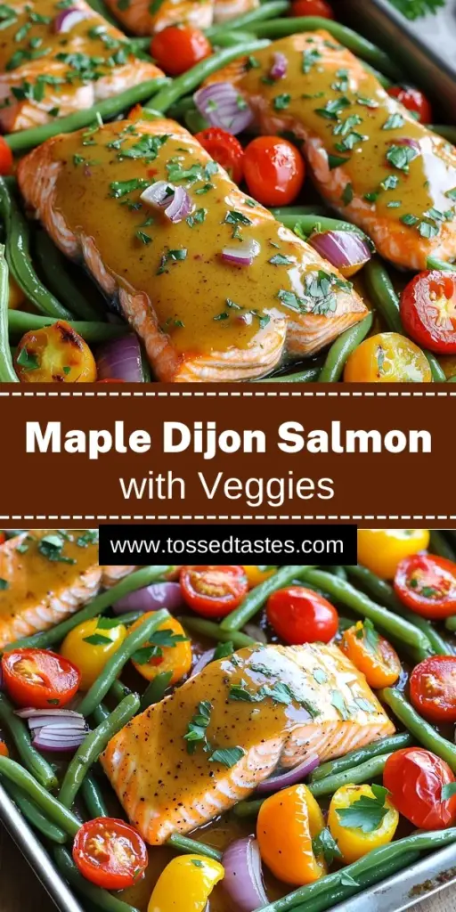 Savor the delightful flavors of Sweet and Savory Maple Dijon Salmon & Roasted Veggies with this easy-to-follow recipe! In just 25 minutes, you can whip up tender salmon fillets glazed with a mouthwatering maple Dijon sauce, perfectly paired with vibrant roasted vegetables. This dish is not only delicious but visually stunning too. Click through to explore the full recipe and impress your family with a healthy meal tonight!