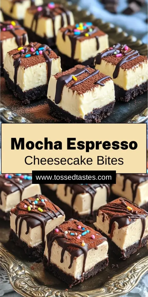 Indulge in the rich flavors of No-Bake Mocha Espresso Cheesecake Bites that are perfect for coffee lovers! This quick and simple recipe combines creamy cheesecake with a delightful chocolate cookie crust. Ideal for parties or a sweet treat at home, these bites are as easy to make as they are delicious. Click now to discover the full recipe and enjoy these irresistible mocha espresso delights that will impress everyone!