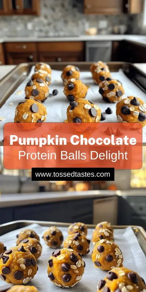 Indulge in the perfect blend of flavors with these Pumpkin Chocolate Chip Protein Balls! Packed with pure pumpkin, almond butter, and a hint of pumpkin pie spice, these delicious bites are a nutritious treat you can enjoy anytime. They're easy to prepare and perfect for a quick snack or post-workout boost. Click through to explore the full recipe and bring this delightful energy snack to your kitchen today!