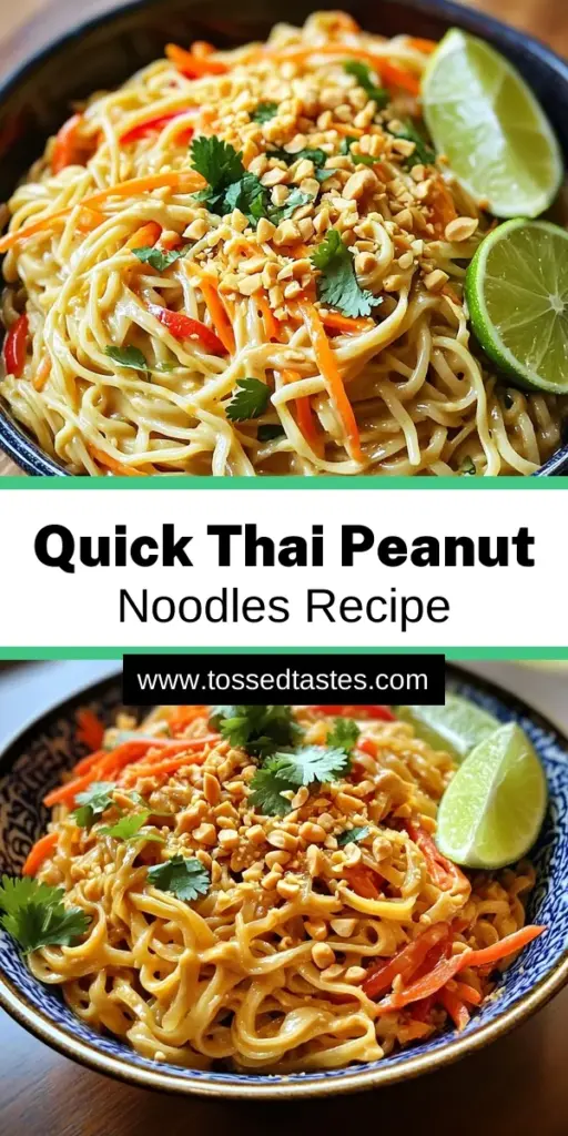 Savor the flavors of Minute Thai Peanut Noodles with this quick and easy recipe! Discover how to whip up delicious rice noodles slathered in a creamy peanut sauce and packed with fresh veggies like carrots and bell peppers. This dish is not only flavorful but also perfect for busy evenings. Ready in just 15 minutes, it’s the ultimate comfort food. Click through now to explore this mouthwatering recipe and elevate your dinner routine!
