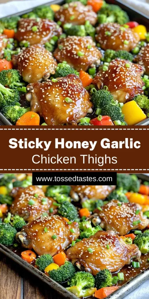 Discover the mouthwatering flavors of Sweet & Sticky Sheet Pan Honey Garlic Chicken Thighs that will impress your family and friends! This easy recipe combines juicy chicken thighs with a delightful honey garlic sauce and vibrant mixed vegetables, all roasted to perfection on one pan. Perfect for busy nights, this dish is a complete meal that requires minimal cleanup. Click through to explore the full recipe and bring this deliciousness to your kitchen!