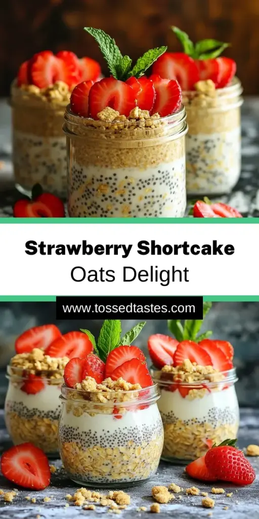 Start your day with blissful Strawberry Shortcake Overnight Oats! This delightful recipe combines rolled oats, creamy Greek yogurt, and fresh strawberries for a tasty and nutritious breakfast. With simple ingredients like almond milk, chia seeds, and a hint of vanilla, it’s easy to make and perfect for meal prep. Enjoy a sweet crunch with graham crackers on top. Click through to explore the full recipe and elevate your mornings!