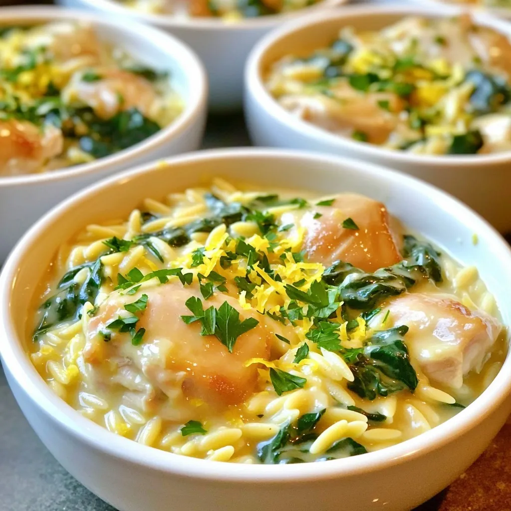 One Pot Creamy Lemon Chicken Orzo Delight Recipe