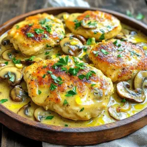 - 4 chicken cutlets (approximately 1 pound) - 2 tablespoons olive oil - 1 cup sliced mushrooms (cremini or button) - 3 cloves minced garlic - 1 cup low-sodium chicken broth - 1 cup heavy cream - 1 teaspoon dried thyme - Salt and pepper to taste - Fresh parsley, chopped, for garnish When making One-Pan Creamy Garlic Mushroom Chicken Cutlets, you need fresh ingredients. The chicken cutlets are the star. Choose cutlets that are about one pound. This will serve four people well. Next, grab some olive oil. It adds great flavor and helps cook the chicken. You’ll want about two tablespoons. Mushrooms add depth and texture to the dish. You can use cremini or button mushrooms. Slice them into even pieces, so they cook nicely. One cup will do. Garlic brings a wonderful aroma and flavor. Three cloves, minced, will give the dish a nice kick. For the sauce, low-sodium chicken broth is key. It keeps the dish light and tasty. You’ll need one cup. Heavy cream gives the sauce its rich and creamy texture. Again, one cup will be perfect. Dried thyme adds a lovely herbal note. Just one teaspoon will enhance the flavors. Don’t forget salt and pepper. They are essential for taste. Adjust them to your liking. Finally, fresh parsley will be your garnish. Chopped finely, it adds color and freshness to the plate. With these ingredients ready, you can create a delicious and comforting meal. Enjoy the cooking process, and let the flavors shine! Seasoning the chicken cutlets Start by seasoning the chicken cutlets. Use salt, pepper, and dried thyme. Rub this mix on both sides. This simple step adds great flavor as the chicken cooks. Cooking chicken cutlets in skillet Next, heat two tablespoons of olive oil in a large skillet over medium-high heat. Wait until the oil shimmers. Carefully add the seasoned chicken cutlets. Cook them for about 4-5 minutes on each side. Look for a nice golden-brown crust. Once cooked, move the chicken to a plate and keep it warm. Sautéing mushrooms In the same skillet, add one cup of sliced mushrooms. Cook them for about 5 minutes. Stir often until they brown and soften. The mushrooms will release moisture, which adds to the flavor. Adding garlic for flavor Now, add three cloves of minced garlic. Stir this in and cook for one more minute. Be careful not to burn the garlic, as it can taste bitter. Creating the sauce with chicken broth and cream Pour in one cup of low-sodium chicken broth. Use a wooden spoon to scrape up any tasty bits stuck to the pan. Let this simmer for 2-3 minutes to reduce a bit. Then, lower the heat and stir in one cup of heavy cream. Nestling chicken in the sauce Return the cooked chicken cutlets to the skillet. Nestle them in the creamy mushroom sauce. Let everything simmer together for 5-7 minutes. This will ensure the chicken is fully cooked and has an internal temperature of 165°F (75°C). The sauce will thicken during this time. - Ensuring perfect chicken cutlet texture: To get tender chicken cutlets, start with even thickness. Use a meat mallet to pound them flat. This helps them cook uniformly. Season both sides well with salt, pepper, and thyme. Heat olive oil until it shimmers before adding the cutlets. This ensures a nice golden crust. Cook them for 4-5 minutes on each side. Check the internal temperature; it should be 165°F (75°C). - Avoiding burnt garlic: Garlic adds flavor but can burn quickly. Add minced garlic after the mushrooms are browned. Stir and cook for just one minute. You want a fragrant smell, not a bitter taste. If garlic burns, it can ruin the sauce, so keep an eye on it! - Additional seasoning ideas: You can mix in herbs like oregano or rosemary for extra flavor. A splash of lemon juice adds brightness. If you like heat, try a pinch of red pepper flakes. Experiment with your favorite spices to find the best balance. - Recommended garnishes: Fresh parsley adds color and a fresh taste. You can also use chives or basil for a different twist. A sprinkle of grated Parmesan cheese can enhance the dish's creaminess. Serve with a side of steamed veggies or mashed potatoes for a complete meal. {{image_4}} You can switch out the chicken cutlets for other proteins like turkey or pork. Both options work well with the creamy sauce. Turkey cutlets will give a leaner meal, while pork cutlets add a nice flavor twist. If you want a lighter dish, try using half-and-half instead of heavy cream. This will still give you a creamy texture but with fewer calories. You can also use coconut cream for a dairy-free option. It adds a unique flavor that pairs well with garlic and mushrooms. To change the flavor profile, add herbs like rosemary or oregano. These fresh herbs can brighten up the dish and give it a new taste. Chopped spinach or kale also works great. You can stir in these greens when you add the mushrooms for extra nutrition. For a spicy kick, add a pinch of red pepper flakes. This will add warmth to the dish without overpowering the creamy sauce. You can also toss in some sun-dried tomatoes for a burst of flavor and color. Feel free to mix and match these ideas to create a dish that fits your taste. Cooking should be fun, so experiment with different flavors and ingredients! To store leftovers of your creamy garlic mushroom chicken cutlets, let them cool first. Place them in an airtight container. This helps to keep them fresh. In the fridge, they stay good for about three days. When you reheat, make sure the chicken is hot all the way through. You can use a microwave or a skillet to warm them up. If you want to freeze this dish, follow these steps. First, let the chicken and sauce cool completely. Then, place them in a freezer-safe container. You can also use freezer bags, removing as much air as possible. This helps prevent freezer burn. The chicken cutlets can last for up to three months in the freezer. When you are ready to eat, thaw them overnight in the fridge. Reheat in a skillet over low heat. You may need to add a splash of chicken broth or cream to keep the sauce smooth. Enjoy your meal just like the first time! You can serve these cutlets with many sides. Here are some ideas: - Steamed vegetables like broccoli or green beans - Creamy mashed potatoes - Rice or quinoa for a hearty base - A fresh green salad for a light touch These sides balance the rich flavors of the chicken and sauce. To check if the chicken is done, use a meat thermometer. The internal temperature should reach 165°F (75°C). You can also cut into a piece. If the juices run clear and the meat is no longer pink, it’s ready to eat. Yes, you can prepare this dish ahead of time. Cook and store the chicken and sauce separately. Keep them in airtight containers in the fridge for up to three days. When ready to serve, just reheat in a skillet or microwave. Cremini and button mushrooms are great choices. Cremini mushrooms add a deeper flavor. Button mushrooms are mild and tender. You can mix them for more depth. Other options include shiitake or portobello for a twist. This recipe guide on creamy garlic mushroom chicken cutlets covers everything you need. You learned about key ingredients, cooking steps, and helpful tips. We explored variations to suit your taste and storage methods to keep leftovers fresh. Prepare to impress your family with this simple yet delicious dish. Enjoy creating your own version!