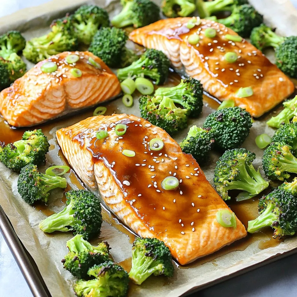 Sheet-Pan Miso Maple Salmon & Broccoli Delight