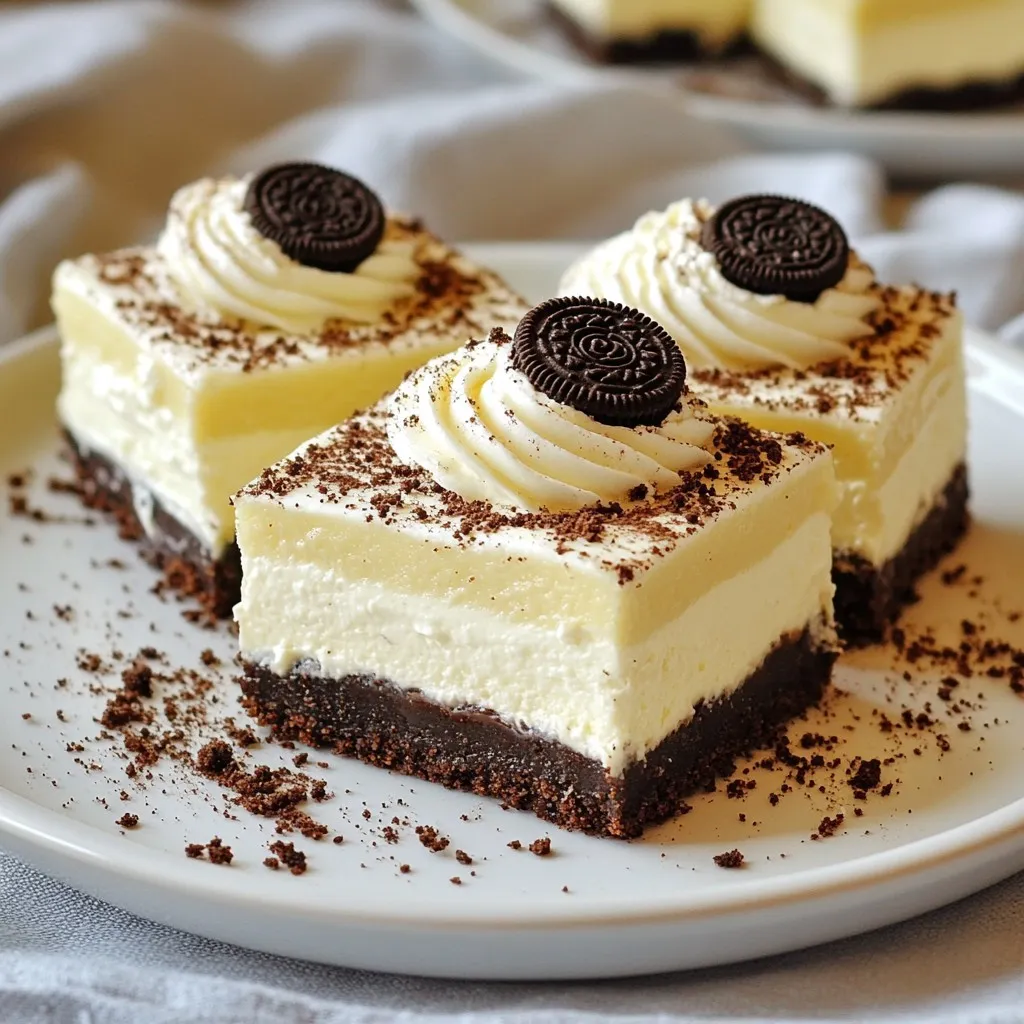 No Bake Oreo Cheesecake Bars Creamy Dessert Delight