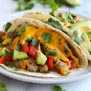 - 1 lb breakfast sausage, crumbled - 6 large eggs - 1 cup shredded cheddar cheese - 1 cup diced bell peppers (assorted colors) - 1/2 cup diced onions - 1 can (4 oz) diced green chiles, drained - 1 tsp garlic powder - 1 tsp cumin - Salt and pepper to taste - 8 small flour tortillas - Fresh cilantro, chopped (for garnish) - Avocado slices (for serving) When measuring ingredients, use dry and liquid measuring cups. For the sausage, pack it lightly. This ensures you get the right amount. Use a large bowl for the egg mixture. A whisk helps blend the eggs well. Cut the veggies into small pieces for even cooking. You can add more veggies like spinach or mushrooms. For a spicy kick, try jalape&ntilde;os or hot sauce. Swap the cheddar cheese for pepper jack for more heat. If you prefer a protein swap, use turkey sausage or tofu. {{ingredient_image_1}} Start by heating a medium skillet over medium heat. Crumble the breakfast sausage into the skillet. Cook it until it turns brown and is fully cooked. This usually takes about 5 to 7 minutes. Once done, drain any extra grease. After that, transfer the sausage to your slow cooker. This adds a rich flavor base for your breakfast tacos. In a large bowl, crack six large eggs. Whisk them together until blended. Then add in one cup of diced bell peppers, half a cup of diced onions, and the can of green chiles. Mix in one teaspoon of garlic powder and one teaspoon of cumin. Don&rsquo;t forget to add salt and pepper too. Stir everything well to combine all the flavors. This mixture will add a hearty, colorful touch to your tacos. Pour the egg mixture over the crumbled sausage in the slow cooker. Set the cooker on low for four hours or high for two hours. Keep an eye on it and stir occasionally. This helps the eggs cook evenly. When the eggs are set, sprinkle one cup of shredded cheddar cheese on top and let it melt for ten minutes. While that happens, warm your small flour tortillas in a dry skillet or microwave. When ready, spoon the delicious mixture onto the tortillas. Top with fresh cilantro and avocado slices for a tasty finish. Enjoy your breakfast tacos! To make the best breakfast tacos, focus on fresh ingredients. Use high-quality breakfast sausage for great flavor. You can also mix in different veggies. Try spinach or zucchini for a twist. The balance of spices is key. Garlic powder and cumin add warmth, but don&rsquo;t overdo it. Taste your egg mixture before cooking. Adjust salt and pepper to suit your taste. This simple step makes a big difference. Cooking times are crucial for perfect tacos. If you set your slow cooker on low, let it run for about 4 hours. If you&rsquo;re short on time, the high setting only takes 2 hours. Always check the eggs. They should be firm and not runny. Stir the mixture occasionally for even cooking. If you notice unevenness, give it a gentle stir. This will help all ingredients blend well. To serve your breakfast tacos, warm the flour tortillas first. This keeps them soft and easy to fold. Spoon the tasty mixture onto each tortilla. Top with fresh cilantro and avocado slices. These add color and flavor. For extra zest, you can squeeze lime juice on top. If you like heat, serve with salsa or hot sauce. Enjoy your meal with friends or family for a fun breakfast gathering! Pro Tips Cook Sausage Thoroughly: Ensure the breakfast sausage is cooked until browned and crumbled to enhance flavor and texture in your tacos. Add Extra Veggies: Feel free to add more vegetables like spinach or zucchini for added nutrition and color in your breakfast tacos. Customize Spices: Adjust the spices to your preference; adding chili powder or paprika can give your dish a delightful kick. Use Fresh Ingredients: Fresh cilantro and ripe avocados will elevate the flavor profile of your tacos, making them taste even better. {{image_2}} You can easily make these breakfast tacos meat-free. Swap out the breakfast sausage for black beans or mushrooms. Both add great taste and texture. For extra protein, include tofu or tempeh. Just crumbling them in the skillet works well. Add spices like paprika or chili powder for a kick. You can also use extra bell peppers or zucchini to boost the veggie count. For a gluten-free option, choose corn tortillas instead of flour tortillas. They hold up well and taste great. Check your sausage for gluten, as some brands may include it. You can also use gluten-free cheese if you want to keep it cheesy. Just ensure all your ingredients are labeled gluten-free. This way, everyone can enjoy your tacos without worry. If you like heat, there are many ways to spice up your tacos. Add diced jalape&ntilde;os or serrano peppers to the egg mixture. You can also mix in hot sauce while cooking. For an extra layer of flavor, try adding smoked paprika or cayenne pepper. This will give your tacos a warm kick that many will love. Don't forget to top with spicy salsa for an extra burst of flavor! To store leftovers, let the breakfast tacos cool first. Place them in an airtight container. Keep them in the fridge for up to three days. Make sure to separate the filling from the tortillas. This keeps the tortillas from getting soggy. To reheat, you can use the microwave or a skillet. If using a microwave, heat the filling in short bursts. Stir between heats for even warming. If using a skillet, warm over medium heat. Heat until the filling is hot and the tortillas are warm. You can freeze the breakfast taco filling. Let it cool completely before freezing. Use a freezer-safe container or bag. It can last up to three months in the freezer. When ready to eat, thaw overnight in the fridge. Reheat on the stove or in the microwave until hot. Yes, you can make Slow Cooker Breakfast Tacos ahead of time. Just prepare the filling and store it in the fridge. You can cook it the next morning. This makes breakfast quick and easy. I often do this for busy days. You can also make extra and freeze it. Just thaw and reheat before serving. You can customize the filling easily. Start with your favorite protein, like bacon or chorizo. You can switch the veggies, too. Try spinach, mushrooms, or zucchini for a new taste. For cheese, use pepper jack for spice or feta for a tangy twist. Mix and match to fit your taste buds. Many sides pair well with breakfast tacos. Fresh fruit, like berries or melon, adds a sweet touch. You can also serve a simple green salad for crunch. Try homemade salsa or guacamole for extra flavor. Don&rsquo;t forget about crispy hash browns for a filling meal. Breakfast tacos are easy to make and full of flavor. We covered all the key parts: ingredients, steps, and tips. You learned how to prep sausage, make the egg mix, and cook them just right. We looked at options for vegetarian, gluten-free, and spicy tacos. Finally, I shared smart ways to store leftovers and answered common questions. Now, you can enjoy tasty, homemade breakfast tacos anytime. Get creative with your fillings, and have fun in the kitchen.