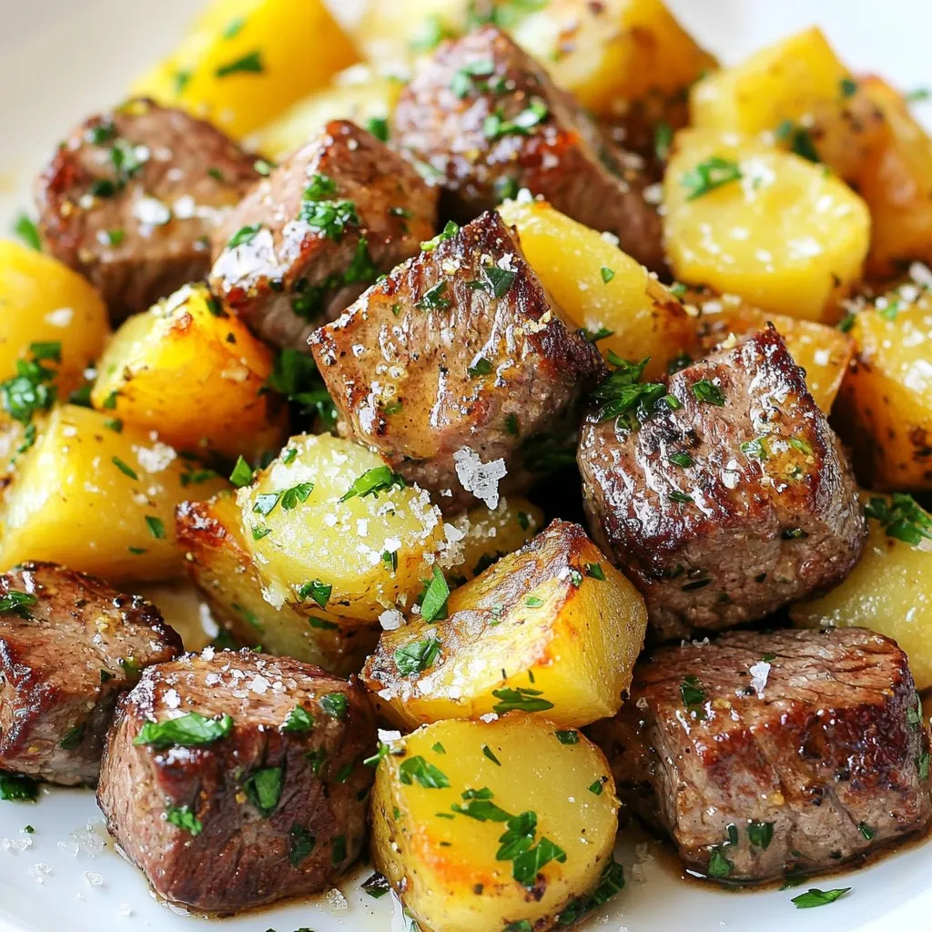 Garlic Butter Steak Bites with Potatoes Simple Delight