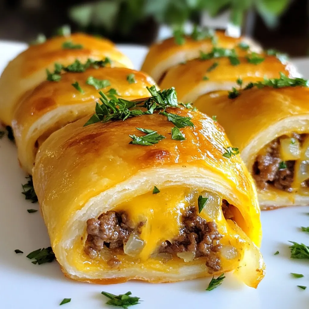 Garlic Butter Cheeseburger Roll-Ups Tasty and Simple