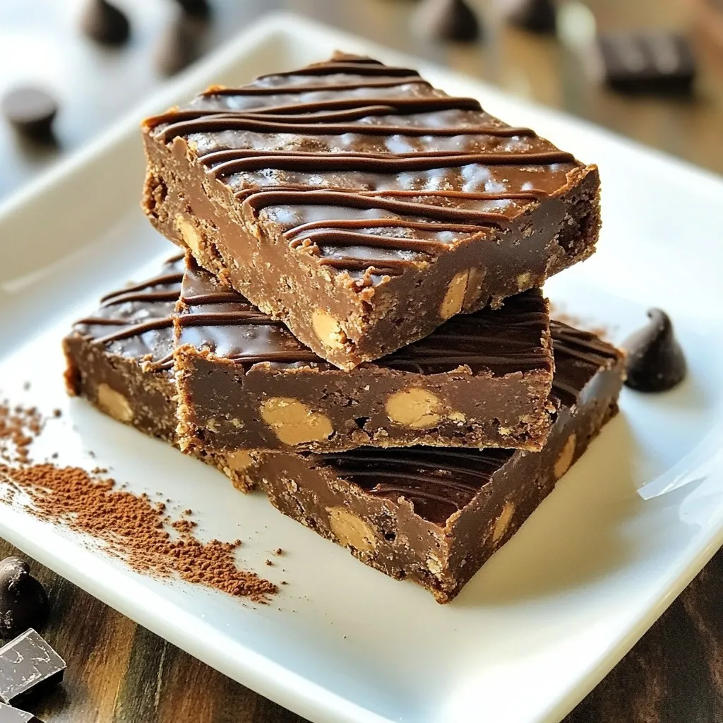 No Bake Chocolate Peanut Butter Protein Bars Recipe