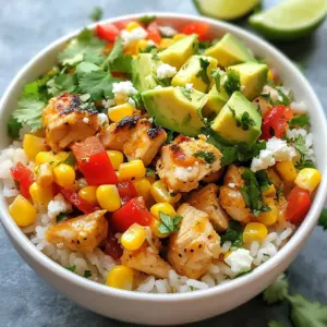 - 1 cup jasmine rice - 2 cups chicken broth - 2 chicken breasts, diced - 1 tablespoon olive oil - 1 teaspoon chili powder - 1/2 teaspoon smoked paprika - 1/2 teaspoon cumin - Salt and pepper to taste - 1 cup corn kernels (canned or fresh) - 1/2 cup red bell pepper, diced - 1/4 cup red onion, finely chopped - 1 avocado, sliced - 1/4 cup crumbled feta cheese - 1/2 cup cilantro, chopped - 1 lime, cut into wedges The main ingredients create a hearty base for your Street Corn Chicken Rice Bowl. Jasmine rice gives a nice texture. Chicken broth adds flavor, and chicken breasts provide protein. The spices, like chili powder and cumin, bring warmth and depth. You can add optional ingredients for extra flavor. Sliced avocado gives creaminess. Feta cheese adds a salty kick. For garnishing, fresh cilantro brightens the dish. Lime wedges offer a zesty finish. These ingredients make your rice bowl not just tasty but beautiful too! {{ingredient_image_1}} To make the perfect jasmine rice, start by boiling chicken broth in a medium pot. You want two cups of broth for one cup of rice. Once it boils, add the jasmine rice. Cover the pot and lower the heat. Let it simmer for about 15 minutes. This keeps the rice tender. After 15 minutes, remove the pot from the heat. Let it sit for 5 minutes, then fluff with a fork. This helps keep the rice light and airy. Now, let&rsquo;s cook the chicken. Heat one tablespoon of olive oil in a large skillet over medium heat. Add two diced chicken breasts to the skillet. Season the chicken with one teaspoon of chili powder, half a teaspoon of smoked paprika, half a teaspoon of cumin, and salt and pepper to taste. Stir the chicken frequently. Cook until it turns golden brown and is cooked through, which takes about 6 to 8 minutes. This step adds a lot of flavor to your bowl. Next, it&rsquo;s time to add the veggies. Toss in one cup of corn kernels, half a cup of diced red bell pepper, and a quarter cup of finely chopped red onion to the skillet. Stir them into the chicken mixture. Cook for another 3 to 5 minutes, stirring often. You want the veggies heated and slightly soft. This mix gives your bowl a fresh and colorful touch. Now, you&rsquo;re ready to combine all the delicious parts of your bowl! To make fluffy rice, start with rinsing the jasmine rice. Rinsing removes extra starch. Use a medium saucepan for cooking. Add chicken broth to a boil before adding the rice. Cover the pot after adding rice. Lower the heat and let it simmer for 15 minutes. After cooking, let it sit for 5 minutes. Fluff the rice with a fork to separate the grains. For even cooking, cut chicken breasts into small, uniform pieces. This helps them cook at the same rate. Heat olive oil in a large skillet over medium heat. Add chicken and season with chili powder, smoked paprika, cumin, salt, and pepper. Cook for 6 to 8 minutes, stirring often. Look for a golden-brown color to know it's done. When adding vegetables, cut them into similar sizes for even cooking. Toss in corn, red bell pepper, and red onion after the chicken is cooked. Stir frequently to ensure they heat through and soften slightly. Cook for 3 to 5 minutes. This helps keep the veggies bright in color and full of flavor. Pro Tips Use Fresh Ingredients: Fresh corn and ripe avocados will enhance the flavor and texture of your rice bowl. Adjust Spice Levels: Tailor the chili powder and cumin to your spice preference for a mild or fiery dish. Let the Rice Rest: Allowing the rice to sit after cooking helps improve its texture, making it light and fluffy. Garnish for Flavor: Don&rsquo;t skip the lime wedges; they add a zesty brightness that complements the dish perfectly. {{image_2}} You can switch the chicken for other proteins. Shrimp works great with this dish. Just cook the shrimp for about 3-5 minutes until they turn pink. Tofu is another option. Use firm tofu and cube it. Saut&eacute; it until it is golden brown. You can also try turkey, beef, or pork. Each will add a unique taste to your bowl. If you want a vegetarian bowl, skip the chicken. Use more beans instead. Black beans or chickpeas add protein and fiber. You can also use grilled or roasted portobello mushrooms. They bring a nice texture and flavor. For a creamy touch, add a dollop of sour cream or Greek yogurt. Spices can change the whole flavor of your dish. For a kick, add cayenne pepper or red pepper flakes. If you prefer a smoky taste, add more smoked paprika. You can also experiment with taco seasoning. It gives a nice blend of flavors. Fresh herbs can add brightness. Try adding basil or parsley for a fresh twist. To keep your street corn chicken rice bowl fresh, store leftovers in an airtight container. Make sure to cool the bowl to room temperature first. Place it in the fridge within two hours of cooking. This keeps your meal safe and tasty for up to three days. When you&rsquo;re ready to enjoy leftovers, reheat them gently. You can microwave the bowl for about two minutes. Stir it halfway through to heat evenly. If you prefer, you can also use a skillet. Heat it on medium until warm, stirring often. This keeps the flavors nice and fresh. If you want to save some parts for later, freeze them separately. The rice and chicken freeze well. Place them in freezer-safe bags, removing as much air as possible. Use them within three months for best taste. When you&rsquo;re ready, thaw them overnight in the fridge before reheating. This way, you can enjoy your street corn chicken rice bowl again! You can use long-grain rice or basmati rice. Both types have a nice flavor. You can also try brown rice for a healthier option. It will add a nutty taste and more fiber. Keep in mind that cooking times may change. Brown rice often takes longer to cook. Yes, you can prepare this dish in advance. Cook the rice and chicken, then store them in separate containers. Keep the veggies fresh until you are ready to serve. This way, the ingredients stay crisp and tasty. You can reheat the rice and chicken when you want to eat. To make this bowl gluten-free, use gluten-free chicken broth. Most chicken broths are gluten-free, but check the label. You can keep the rest of the ingredients as they are. The rice, chicken, and vegetables are all gluten-free. This dish will still taste great while meeting your dietary needs. This blog post covered the key ingredients and steps for making a Street Corn Chicken Rice Bowl. You learned how to prepare jasmine rice, cook chicken, and enhance flavors with veggies. Tips for fluffy rice and even chicken cooking will guide you. Variations let you choose proteins or spices, fitting your taste. Proper storage ensures leftovers stay fresh, and you can reheat them easily. Enjoy your cooking adventure and make this dish your own!