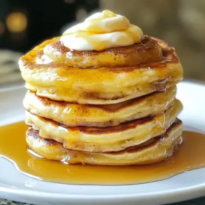 To make Fluffy Cinnamon Roll Pancakes, gather these items: - 1 cup all-purpose flour - 2 tablespoons sugar - 1 tablespoon baking powder - 1/2 teaspoon salt - 3/4 cup milk - 1 large egg - 2 tablespoons melted butter - 1 teaspoon vanilla extract - 1/4 cup brown sugar - 1 tablespoon ground cinnamon - 1/4 cup cream cheese, softened (for drizzle) - 1 tablespoon maple syrup (for drizzle) If you have no all-purpose flour, use whole wheat flour. For sugar, try coconut sugar. Almond milk or soy milk can replace regular milk. You can also use flax eggs instead of the egg for a vegan option. You'll need some key tools for this recipe: - A large mixing bowl - A whisk - A separate small bowl - A non-stick skillet or griddle - A spatula - Measuring cups and spoons - A mixing spoon These tools make it easy to mix, cook, and serve your pancakes. Make sure you have them ready before you start! {{ingredient_image_1}} In a large bowl, start by whisking together these dry ingredients: - 1 cup all-purpose flour - 2 tablespoons sugar - 1 tablespoon baking powder - 1/2 teaspoon salt Mix them well until they blend together. This step is key for even flavor. In another bowl, combine the wet ingredients: - 3/4 cup milk - 1 large egg - 2 tablespoons melted butter - 1 teaspoon vanilla extract Stir them until they are fully blended. This adds moisture and flavor. Pour the wet mixture into the dry mixture. Stir gently until just combined. It is okay to have a few lumps. Overmixing can make the pancakes tough. Remember, we want them fluffy and light! In a small bowl, mix together: - 1/4 cup brown sugar - 1 tablespoon ground cinnamon This sweet blend will give your pancakes that classic cinnamon roll taste. Preheat a non-stick skillet over medium heat. Lightly grease it with butter or spray. Pour about 1/4 cup of pancake batter onto the skillet. Before the edges set, sprinkle about a teaspoon of the cinnamon filling in a spiral on top. Cook for 2-3 minutes until bubbles form. Flip carefully and cook for another 2 minutes until golden brown. To make the cream cheese drizzle, mix: - 1/4 cup cream cheese, softened - 1 tablespoon maple syrup Blend until smooth. You can add a splash of milk for a thinner drizzle. Serve your pancakes warm with this creamy topping and a sprinkle of cinnamon on top for extra flair. To make your pancakes fluffy, use fresh baking powder. This helps them rise well. Mix wet and dry ingredients separately first. When you combine them, stir gently. It's okay if there are lumps. Overmixing makes them tough. Let the batter rest for five minutes. This helps the pancakes rise better. Set your skillet or griddle to medium heat. This is the perfect temperature for cooking. If it&rsquo;s too hot, pancakes may burn. To test the heat, sprinkle a few drops of water. If they dance and evaporate, the skillet is ready. Cook one pancake first to check the heat. Adjust if needed. Grease your cooking surface well. You can use butter or non-stick spray. Apply it before pouring in the batter. Add more grease as needed between pancakes. This helps them flip easily. A well-greased surface is key to perfect pancakes. Don't skip this step! Pro Tips Use Fresh Ingredients: Fresh baking powder will give your pancakes a better rise, making them fluffier. Don&rsquo;t Overmix: Mixing the batter too much can lead to dense pancakes. Stir until just combined for the best texture. Perfect Heat: Make sure your skillet is at the right temperature; too hot can burn the pancakes, while too cool can lead to soggy ones. Customize the Drizzle: Feel free to experiment with the cream cheese drizzle by adding flavors like vanilla or lemon zest for a twist. {{image_2}} You can make these pancakes even better with a few fun add-ins. Here are some ideas: - Nutmeg: Add a pinch for warmth. - Vanilla bean paste: Use it for a richer vanilla flavor. - Cocoa powder: Mix in a tablespoon for a chocolate twist. - Almond extract: A teaspoon can add a lovely nutty taste. - Pumpkin spice: Perfect for fall, just a teaspoon will do. Feel free to get creative! Mixing in different spices or extracts can change the whole vibe of your pancakes. Toppings can turn your pancakes into a special treat. Here are some tasty ideas: - Fresh fruit: Top with berries, bananas, or sliced apples. - Nuts: Add walnuts or pecans for crunch. - Syrups: Drizzle with maple syrup, honey, or agave. - Whipped cream: A dollop goes a long way for sweetness. - Yogurt: Use Greek yogurt for a creamy texture. These toppings can add color and flavor to your pancakes. Get creative and mix and match! Want to enjoy these pancakes with fewer calories? Here are some tips: - Reduce sugar: Cut the sugar in half for less sweetness. - Use whole wheat flour: This adds fiber and nutrients. - Swap butter for applesauce: This keeps moisture without added fat. - Low-fat milk: Use skim or almond milk for fewer calories. - Add flaxseed: Mix in a tablespoon for healthy fats. These easy swaps can make your pancakes healthier while still tasting great! Enjoy your delightful fluffy cinnamon roll pancakes in a new way. To keep your fluffy cinnamon roll pancakes fresh, follow these steps. First, let the pancakes cool to room temperature. Place them in an airtight container. You can stack them with parchment paper between layers. This prevents sticking. Store them in the fridge for up to three days. If you want to keep them longer, freeze them! Wrap each pancake tightly in plastic wrap and place them in a freezer bag. They can stay fresh for up to three months. Reheating pancakes can be tricky. You want them warm but still fluffy. The best way is to use a microwave. Place a pancake on a microwave-safe plate and cover it with a damp paper towel. Heat for about 20-30 seconds. Check if it&rsquo;s warm enough. If not, add more time in short bursts. You can also reheat them on a skillet. Heat the skillet over low heat. Add a little butter and warm each pancake for about one minute on each side. If you have leftover batter, store it in the fridge. Use a clean container with a lid. The batter is best used within 24 hours. When you&rsquo;re ready to cook, stir the batter gently. It may thicken in the fridge, so you might add a splash of milk to loosen it. Avoid storing the batter for more than a day, as it can lose its fluffiness. Yes, you can make these pancakes ahead. Cook them and let them cool. Then, store them in the fridge for up to three days. You can also freeze them. Just layer them with parchment paper in a freezer bag. To reheat, warm them in the microwave or on a skillet. This makes breakfast quick and easy. Watch for bubbles on the pancake's surface. When you see them, it's time to flip. Cook for another two minutes. The pancakes should be golden brown. If you're unsure, use a toothpick. Insert it in the center of a pancake. If it comes out clean, your pancake is ready. Yes, you can use whole wheat flour. It will give a nuttier flavor and a denser texture. Start with a mix of half whole wheat and half all-purpose flour. This helps keep the pancakes fluffy. Adjust the liquid as needed, as whole wheat absorbs more moisture. If your pancakes are dense, check your mixing technique. Don't overmix the batter; some lumps are okay. You can also add a bit more milk to the batter. This helps create a lighter texture. Ensure your baking powder is fresh to help them rise well. Yes, you can make the cream cheese drizzle vegan. Use vegan cream cheese instead of regular cream cheese. You can also swap maple syrup for agave syrup. Mix until smooth and creamy. This way, everyone can enjoy the delicious drizzle! This article covered everything you need for making fluffy cinnamon roll pancakes. You learned about the right ingredients, how to mix them, and the essential tools for success. We explored tips for fluffiness, cooking techniques, and fun variations. Remember, cooking is about trying new things and having fun. So don&rsquo;t be afraid to experiment with flavors or toppings. Enjoy your pancakes!