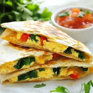 To make a tasty fried egg quesadilla, gather these key ingredients: - 4 large eggs - 1/2 cup shredded mozzarella cheese - 1/2 cup shredded cheddar cheese - 1/4 cup bell peppers, diced (mix of colors) - 1/4 cup fresh spinach, chopped - 1 tablespoon olive oil - Salt and pepper to taste - 4 flour tortillas - 1/4 cup salsa (for serving) - Fresh cilantro leaves (for garnish) Cheese makes a quesadilla rich and gooey. I love using mozzarella and cheddar. They melt well and add great flavor. You can also try Monterey Jack or pepper jack for a spicy kick. Cream cheese can add creaminess too. Mix and match for fun tastes! Want to boost nutrition? Add more veggies! Chopped tomatoes, onions, or mushrooms work well. Avocado slices add creaminess. You can even toss in some corn or zucchini. Get creative with what you have at home. More veggies mean more flavor and color! {{ingredient_image_1}} First, crack four large eggs into a medium bowl. Add a pinch of salt and pepper. Beat the eggs well until they are mixed and smooth. This step is key for a tasty filling. Next, heat one tablespoon of olive oil in a non-stick skillet over medium heat. Add 1/4 cup of diced bell peppers to the pan. Saut&eacute; the peppers for 2-3 minutes until they soften. This adds flavor and color to your quesadilla. Once the peppers are ready, pour in the beaten eggs. Stir gently for about 3-4 minutes until the eggs are just set. Remove the pan from heat. Now, add 1/4 cup of chopped spinach and half of the shredded cheese. Mix well. Grab two flour tortillas and lay them flat. Divide the egg mixture evenly between the tortillas. Spread it out so it covers the surface. Sprinkle the remaining cheese on top before placing the other two tortillas on top. Return the skillet to the heat. Carefully place one quesadilla in the pan. Cook for about 2-3 minutes on each side until golden brown. The cheese should be melty and gooey. Repeat with the second quesadilla. Once cooked, slice each quesadilla into quarters. Serve warm with 1/4 cup of salsa and garnish with fresh cilantro leaves. Enjoy your delicious fried egg quesadilla! To get the best eggs, beat them well. Use a medium bowl and add salt and pepper. Stir until they are smooth and yellow. Cook the eggs in a hot skillet. Stir gently as they cook. Stop cooking when they are just set. This keeps them soft and fluffy. Use a non-stick skillet for the quesadillas. Heat the skillet on medium heat. Add olive oil for a nice golden color. Cook each quesadilla for about 2-3 minutes per side. Flip them carefully to avoid spills. You want the tortillas crispy but not burnt. A good quesadilla is crunchy on the outside and warm inside. Serve the quesadillas warm and cut into quarters. A side of salsa adds flavor. Fresh cilantro leaves make the dish look great. You can also add sliced avocado or a dollop of sour cream. These extras give your meal a fresh touch. Enjoy your easy and tasty fried egg quesadilla! Pro Tips Fresh Ingredients: Always use fresh vegetables and herbs for the best flavor and nutrition. Cheese Choices: Experiment with different cheeses like pepper jack or feta for a unique twist on your quesadilla. Cooking Temperature: Maintain medium heat to ensure the quesadillas cook evenly without burning. Serving Ideas: Pair with guacamole or sour cream for added creaminess and flavor. {{image_2}} To make a spicy fried egg quesadilla, add jalape&ntilde;os. Slice fresh jalape&ntilde;os and mix them in the egg mix. You can also use spicy salsa instead of regular. This will give your quesadilla a nice kick. If you want a vegetarian quesadilla, skip the eggs. Use a mix of vegetables, like zucchini and mushrooms. You can also add black beans for extra protein. This makes a filling meal without meat. For a breakfast twist, add cooked bacon or sausage. You can change the cheese, too. Use pepper jack for a bit of heat or feta for a tangy flavor. Fresh herbs like chives or parsley can brighten the dish. To keep leftover quesadillas fresh, place them in an airtight container. Make sure they cool down first. You can store them in the fridge for up to three days. If you want to keep them longer, freezing is a great choice. When you&rsquo;re ready to eat, reheat your quesadillas for the best taste. You can use a skillet or microwave. For a skillet, heat over medium heat for 2-3 minutes on each side. In the microwave, place one on a plate and heat for 30-60 seconds. Check if it&rsquo;s warm all the way through. To freeze quesadillas, wrap each one in plastic wrap or foil. Then, place them in a freezer bag. Remove as much air as possible. They will stay good for up to three months. When you&rsquo;re ready to eat, thaw in the fridge overnight. Then reheat as you like. Yes, you can use many types of cheese. Cheese adds great flavor and texture. I like mozzarella and cheddar, but you can try Monterey Jack or pepper jack for a kick. Each cheese melts well and brings a unique taste. Just make sure it melts nicely for the best experience. Toppings can enhance your quesadilla. I recommend fresh salsa, avocado slices, or jalape&ntilde;os for spice. You may also enjoy sour cream or Greek yogurt for creaminess. Consider adding fresh herbs like cilantro or parsley for a fresh burst. These toppings make each bite exciting and full of flavor. Making a healthier quesadilla is easy. Start by using whole wheat tortillas instead of regular ones. You can also add more veggies like mushrooms, zucchini, or tomatoes. Instead of cheese, try avocado or a smaller amount of low-fat cheese. You can even swap out the olive oil for a non-stick spray to cut down on fat. These changes keep the taste while making it better for you. Fried egg quesadillas are tasty and easy to make. We covered key ingredients, cooking steps, and helpful tips. You can add veggies and change flavors to match your taste. Store leftovers well or freeze them for a quick meal later. Enjoy trying different cheeses and toppings for fun variations. These simple changes make each quesadilla a bit special. Now, you have all you need to create something delicious!
