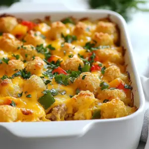 What makes this dish quick? It uses frozen tater tots, which save time. You can prepare it in just 15 minutes. Then, it bakes for about 35-40 minutes. This means you can have a hearty breakfast without a lot of fuss. What do you need to make it? Here are the key ingredients: - 32 oz. frozen tater tots - 1 lb. breakfast sausage, crumbled - 6 large eggs - 1 cup milk - 1 cup shredded cheddar cheese - 1/2 cup diced bell peppers (red and green) - 1/2 cup diced onions - 1/2 teaspoon garlic powder - 1/2 teaspoon paprika - Salt and pepper to taste - Fresh parsley for garnish To start, preheat your oven to 375&deg;F. While it heats, cook the crumbled sausage in a skillet. It takes about 5-7 minutes to brown. Make sure to drain the grease after cooking. Next, whisk the eggs and milk in a bowl. Add garlic powder, paprika, salt, and pepper to the mix. This adds flavor to your dish. In a greased baking dish, spread half the tater tots evenly. Layer the cooked sausage on top. Then add the diced bell peppers and onions. Pour the egg mixture over everything. Now, add the rest of the tater tots on top. Press them down slightly for a nice finish. Top it all off with shredded cheddar cheese. Bake your casserole for 35-40 minutes. It&rsquo;s done when the cheese is melted and bubbly. Let it cool for a few minutes. Garnish with fresh parsley for a pop of color. Serve your casserole warm and enjoy a delicious breakfast that everyone will love. You can even add hot sauce for a spicy twist! {{ingredient_image_1}} It&rsquo;s clear that understanding the main ideas sets a strong foundation. We broke down key points, ensuring you grasp essential concepts effectively. Each section aimed to give you practical tips and insights. In closing, use this knowledge to enhance your skills and boost your confidence. Embrace learning as a path to growth. Keep exploring, and you will see progress.