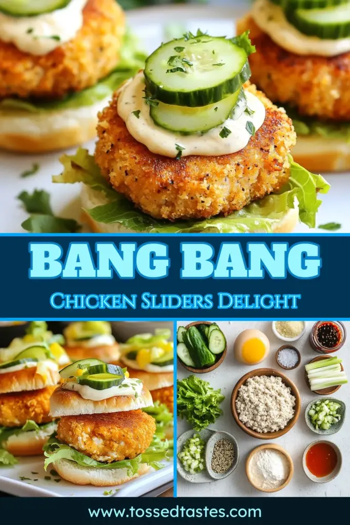 Indulge in these delicious Bang Bang Chicken Sliders! Perfect for game day or a quick weeknight meal, this Ground Chicken Sliders Recipe features mini chicken patties coated in a spicy Bang Bang sauce. Serve on soft slider buns and add fresh toppings for an irresistible treat. Try these Spicy Chicken Sliders today and impress your guests! Click for the full recipe and don’t forget to save it! #BangBangChickenSliders #MiniChickenSliders #SliderBunRecipes #SpicyChickenSliders