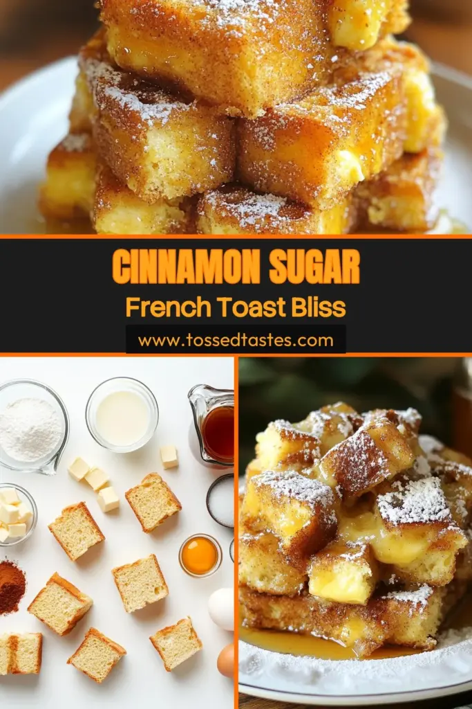 Indulge in this delicious Baked Cinnamon Sugar French Toast Casserole, the perfect Challah bread breakfast recipe for busy mornings! This easy French toast bake combines creamy eggs, cinnamon sugar, and a drizzle of maple syrup to create a delightful treat. Ready in just one hour, it's ideal for family gatherings or brunch. Save this recipe to enjoy a scrumptious breakfast that everyone will love! #FrenchToastCasserole #BreakfastIdeas #ChallahBread #EasyRecipes