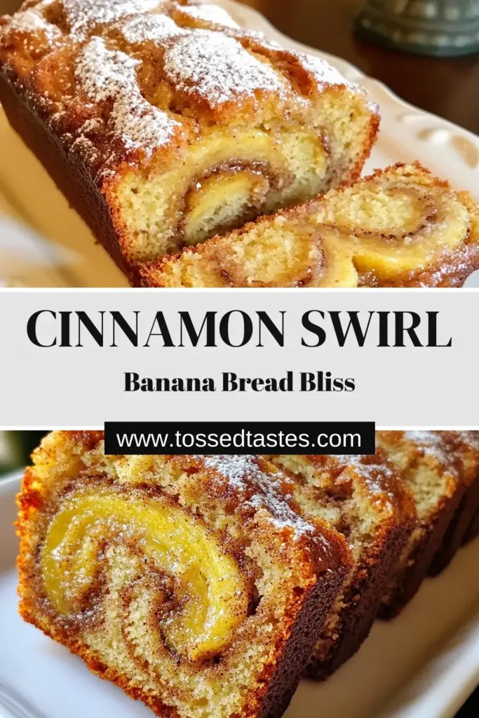 Looking for an irresistible treat? Try this easy banana bread recipe featuring a delicious cinnamon swirl! Our homemade banana bread with cinnamon is super moist, making it perfect for breakfast or a snack. Follow these banana bread baking tips to achieve bakery-quality flavor at home. You'll love the delightful aroma and taste of this cinnamon swirl banana bread. Save this recipe for your baking adventures! #BananaBread #CinnamonSwirl #BakingTips #EasyRecipes