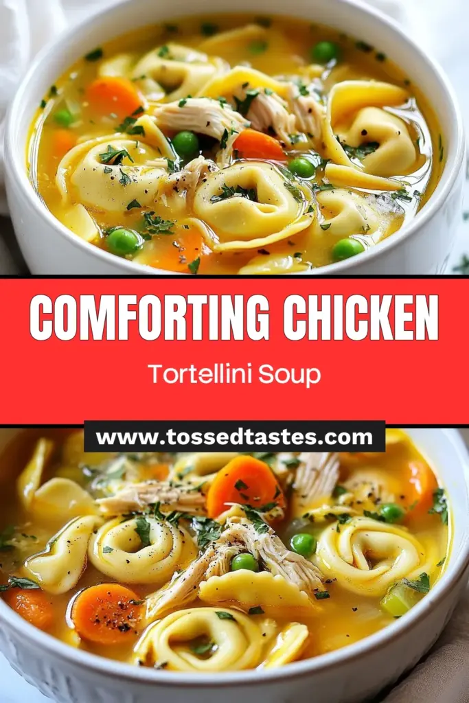 Warm up with this Cozy Chicken Tortellini Soup that elevates your comfort food game! Discover the easy Chicken Tortellini Soup Recipe featuring tender tortellini, juicy rotisserie chicken, and fresh veggies. This Easy Tortellini Soup is perfect for chilly nights and quick dinners. Grab the recipe and enjoy this heartwarming dish tonight! Save it for later and share the love for comforting meals! #ChickenTortelliniSoup #ComfortFood #RotisserieChickenSoup #SoupRecipes