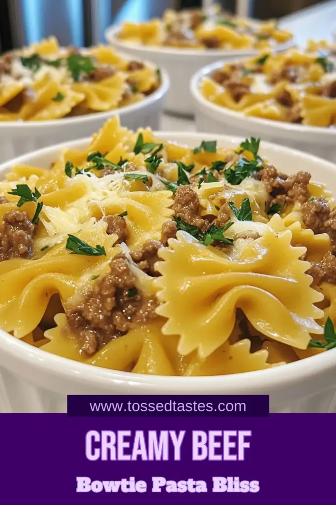 Indulge in this creamy garlic parmesan pasta that's perfect for any night! This easy bowtie pasta recipe combines ground beef to create a delicious pasta dish that everyone will love. In just 30 minutes, you can enjoy a rich garlic parmesan beef recipe that's ideal for busy weeknights. Don’t forget to save this comforting meal for later! Try it tonight! #CreamyGarlicParmesanPasta #BowtiePastaRecipe #EasyPastaWithCreamSauce #GarlicParmesanBeefRecipe