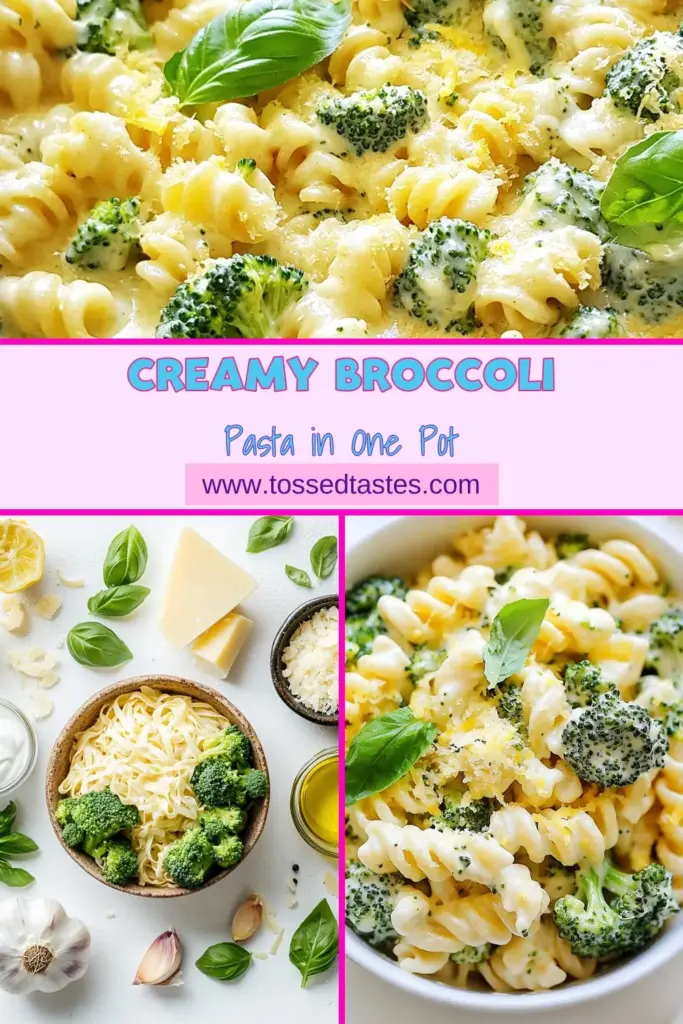 Discover the ultimate One Pot Broccoli Pasta that's perfect for busy weeknights! This Creamy Broccoli Pasta Recipe combines tender pasta and vibrant broccoli in a rich, savory sauce, creating an Easy Weeknight Pasta Dish that is both satisfying and quick. Enjoy this nutritious, vegetarian pasta meal in just 25 minutes. Don't miss out—save this recipe for your next dinner! #OnePotBroccoliPasta #CreamyPasta #QuickMeals #VegetarianRecipes