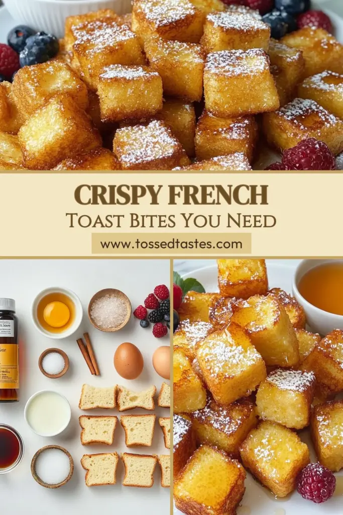 Indulge in crispy air fryer French toast bites for a delicious and easy breakfast air fryer option! This simple recipe uses brioche bread and can be made dairy-free with almond milk. Perfect for a quick morning treat, these brioche French toast bites are golden and crunchy. Enjoy with maple syrup, fresh berries, or powdered sugar. Save this crispy French toast recipe for your next breakfast! #AirFryerRecipes #FrenchToast #BreakfastIdeas #DairyFree