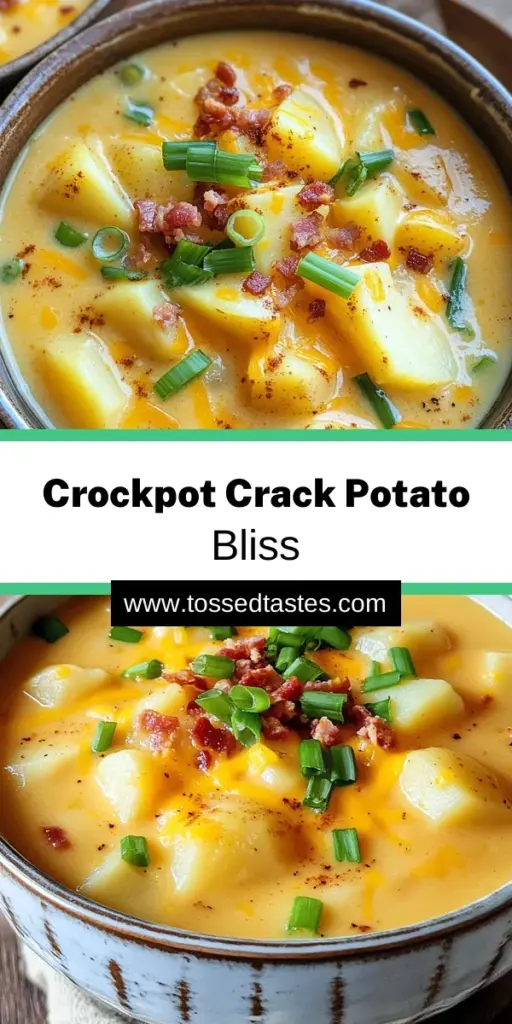 Warm up your evenings with this delightful Crockpot Crack Potato Soup that's creamy, cheesy, and full of flavor! Made with tender potatoes, rich cream cheese, and sharp cheddar, this soup is perfect for cozy nights. With easy step-by-step instructions, you’ll have a delicious meal prepped in no time. Ready to savor a comforting bowl? Click through to discover the full recipe and make this tasty dish tonight!