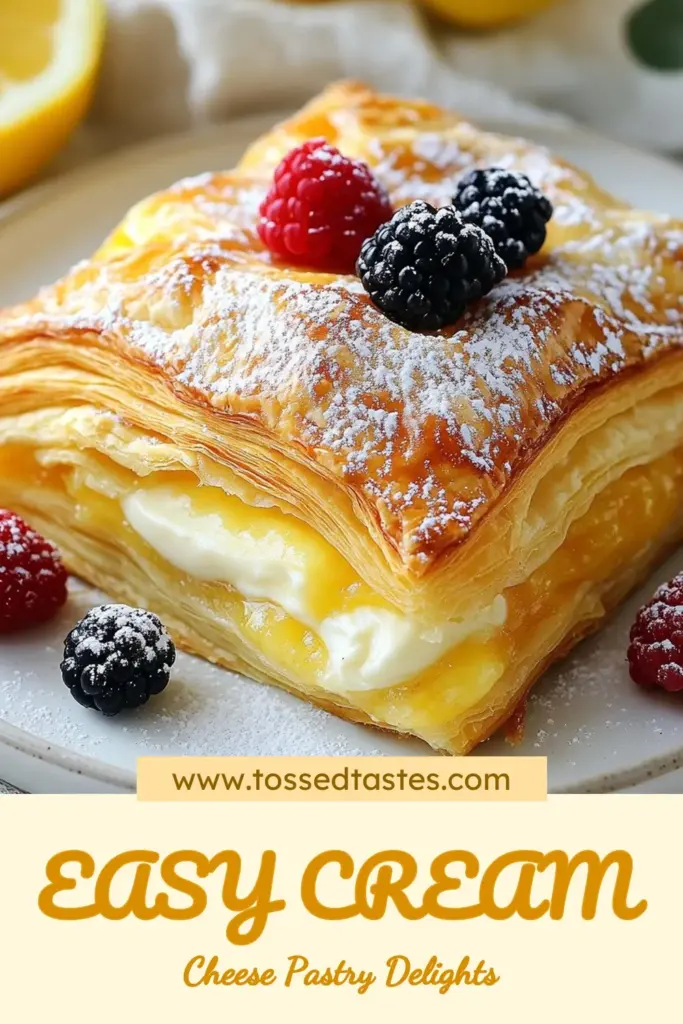 Indulge in this Easy Puff Pastry Cheese Danish that's perfect for any occasion! This Quick Danish Pastry features a delectable cream cheese filling, making it an ideal choice for your Easy Cheese Danish cravings. Ready in just 35 minutes, it's one of the simplest Easy Dessert Recipes you'll ever make. Elevate your mornings with this delightful treat! Save this recipe and share with friends! #EasyCheeseDanish #PuffPastryRecipe #CreamCheeseDanish #EasyDessertRecipes