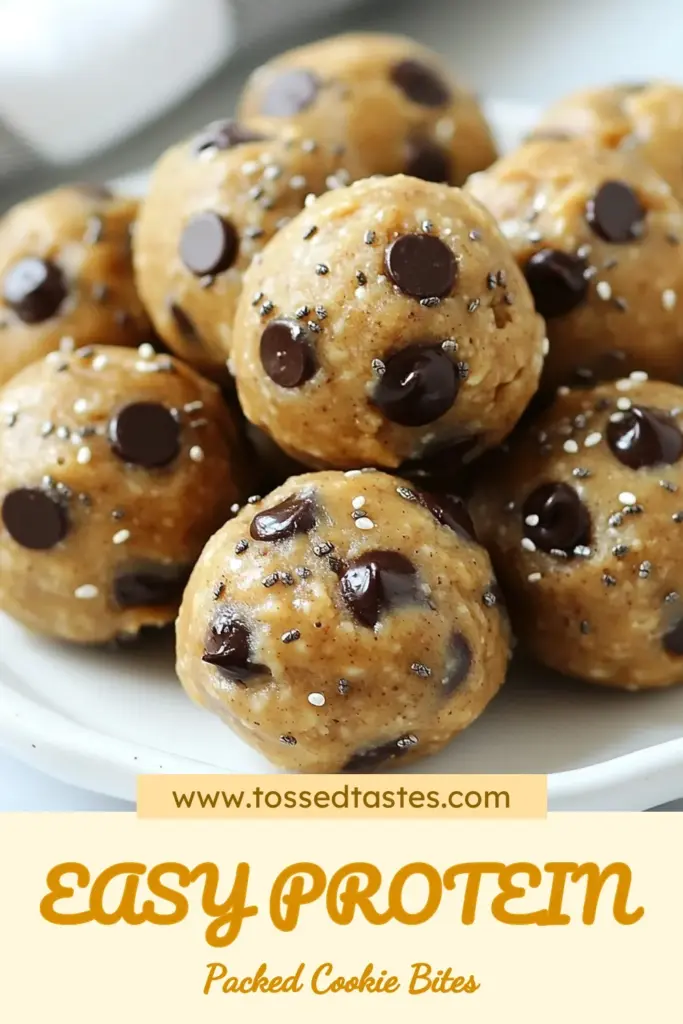 Satisfy your sweet tooth with these delicious Protein Cookie Dough Bites! Made with almond flour, vanilla protein powder, and almond butter, they're the perfect healthy protein snacks for any time of day. These no-bake protein bites are vegan-friendly and easy to prepare. Enjoy the rich flavor without the guilt! Try this simple recipe and treat yourself today. Save and share your healthy snack journey! #HealthySnacks #ProteinBites #VeganRecipes #AlmondFlourRecipes